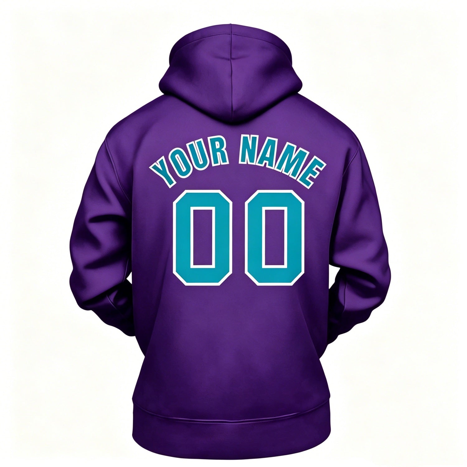 Custom Purple & Teal Hoodie | Personalized Name & Number Sports Pullover | Vosoli