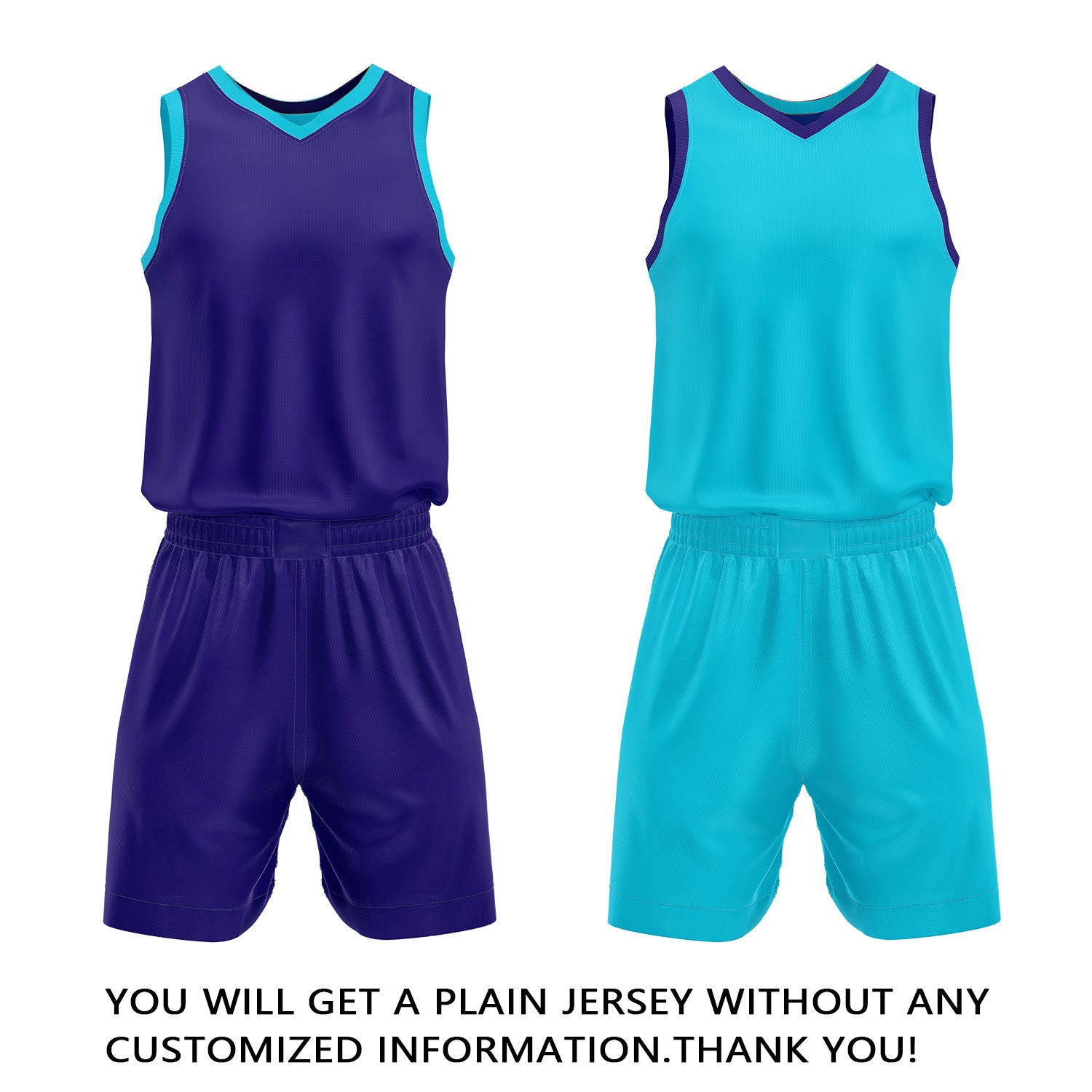 Custom Purple & Teal Reversible Basketball Jersey Shorts Set | Personalized Full Team Uniform