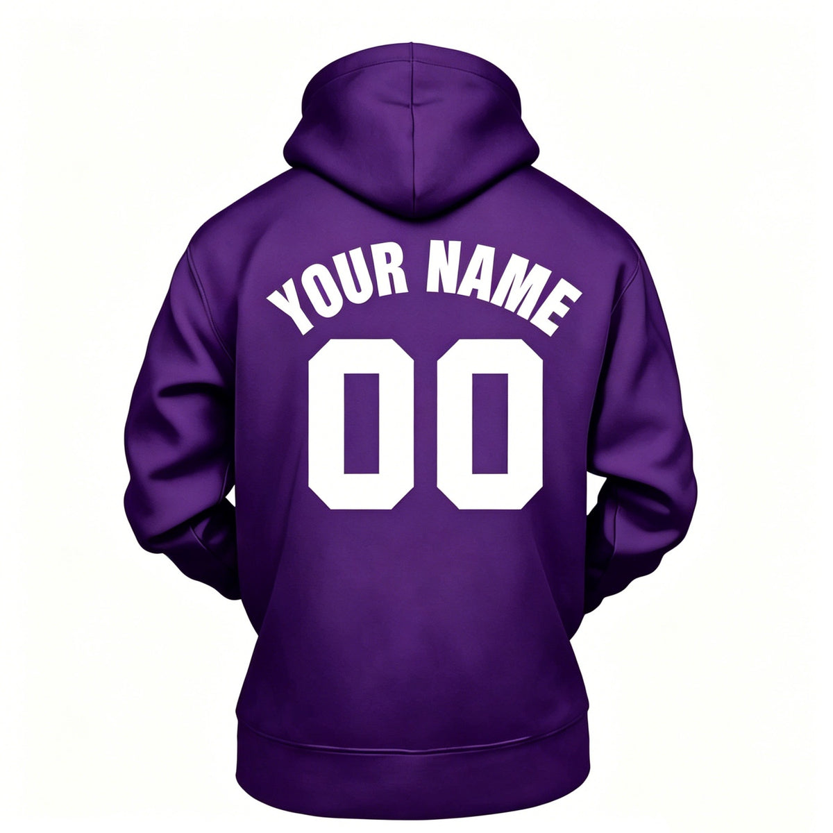Custom Purple & White Hoodie | Personalized Name & Number Sports Pullover | Vosoli