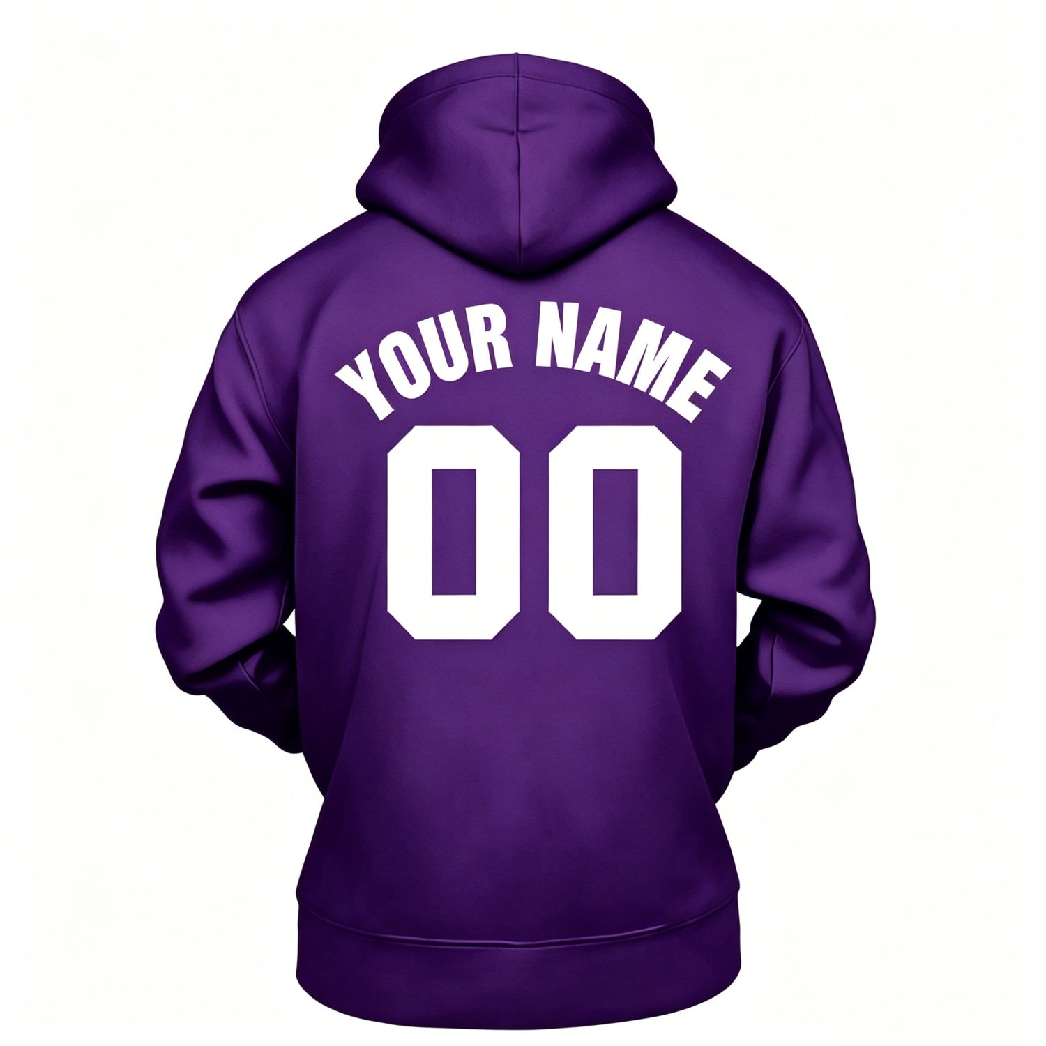 Custom Purple & White Hoodie | Personalized Name & Number Sports Pullover | Vosoli