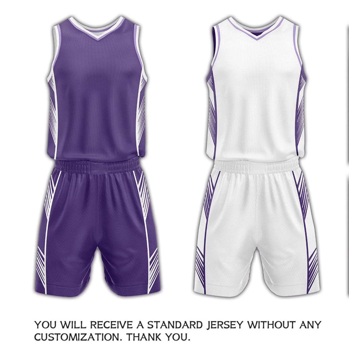 Custom Purple & White Reversible Basketball Uniform Set | Personalized Name Number Sports Jersey Shorts Kit