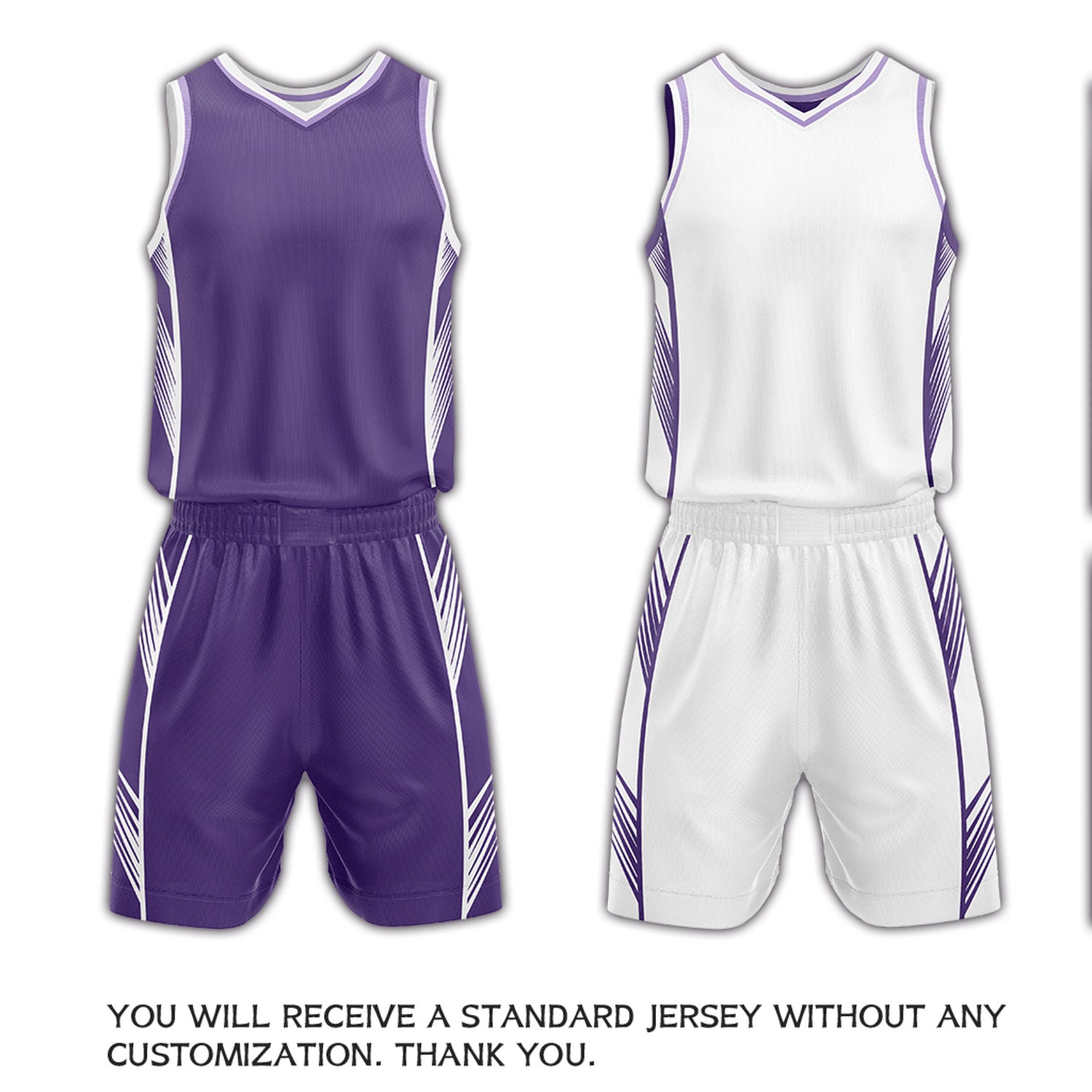 Custom Purple & White Reversible Basketball Uniform Set | Personalized Name Number Sports Jersey Shorts Kit