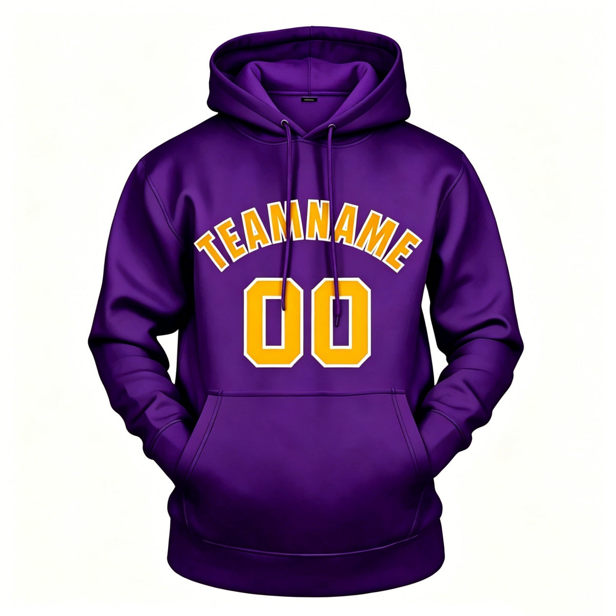 Custom Purple & Yellow Hoodie | Personalized Name & Number Sports Pullover | Vosoli