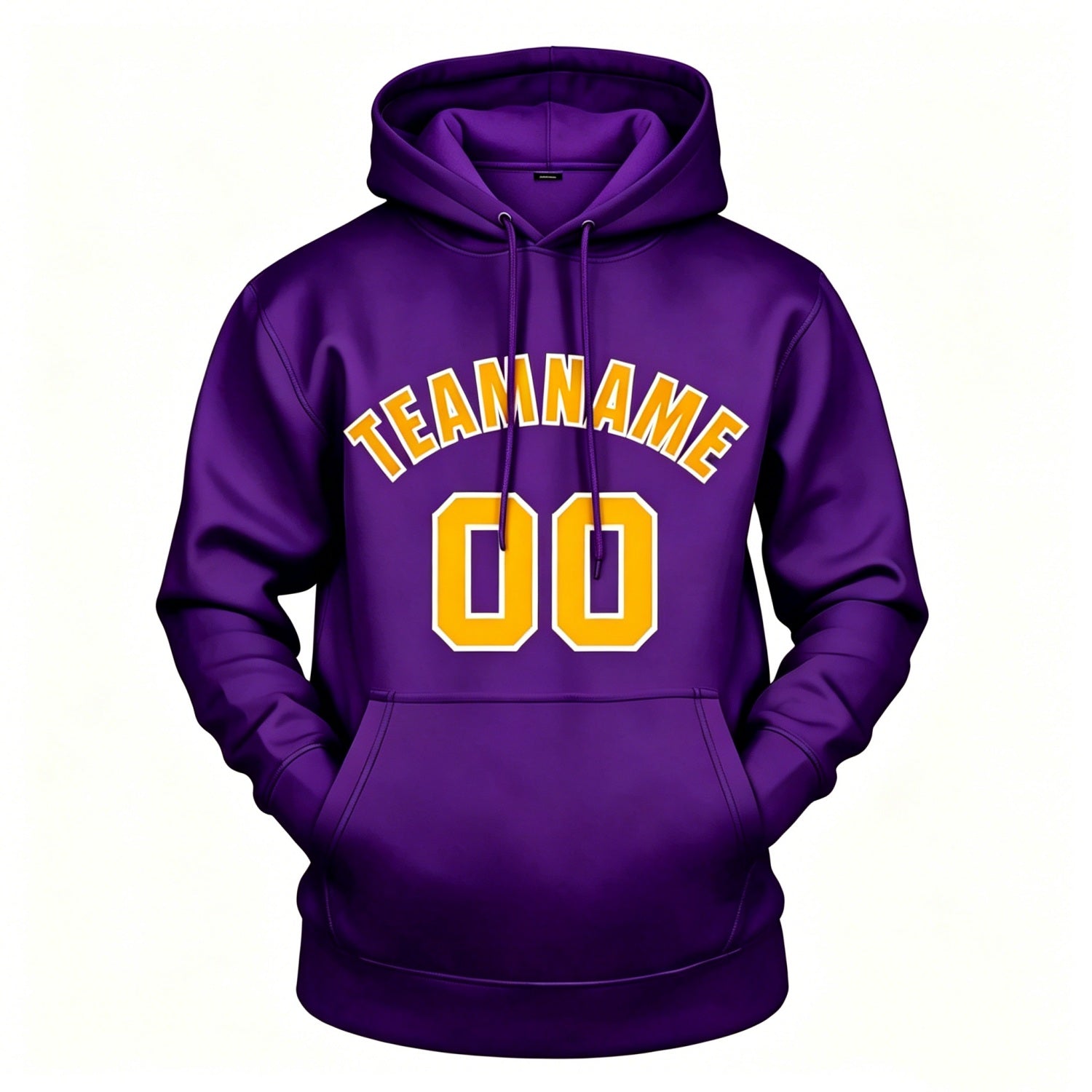 Custom purple hoodie with yellow print, personalized name & number pullover, casual sports hoodie for men women youth fan wear - Vosoli