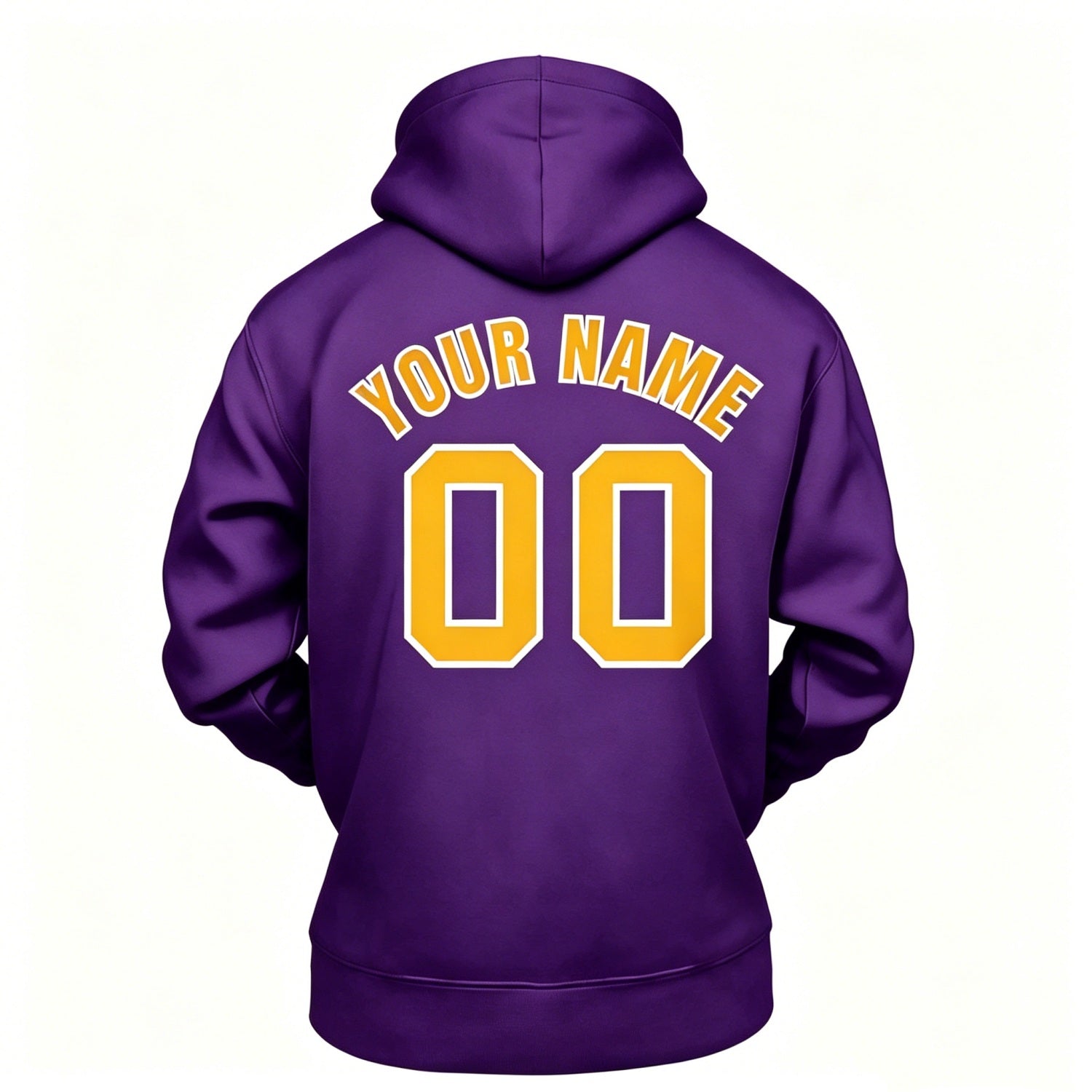 Custom Purple & Yellow Hoodie | Personalized Name & Number Sports Pullover | Vosoli