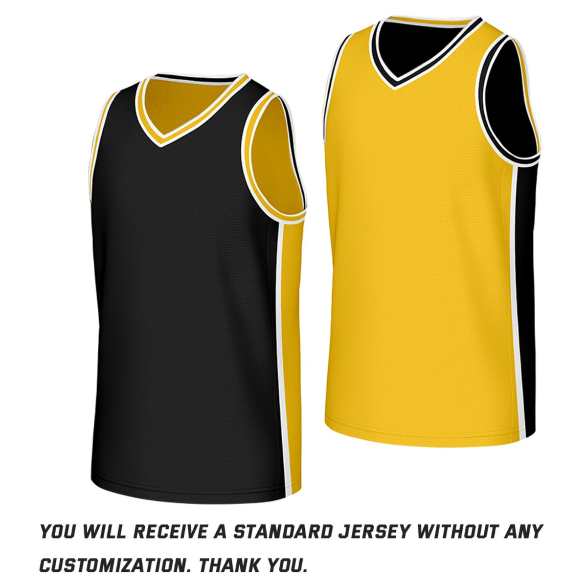 Custom Black & Yellow Reversible Basketball Jersey | Personalized Team Jerseys with Name Number Logo