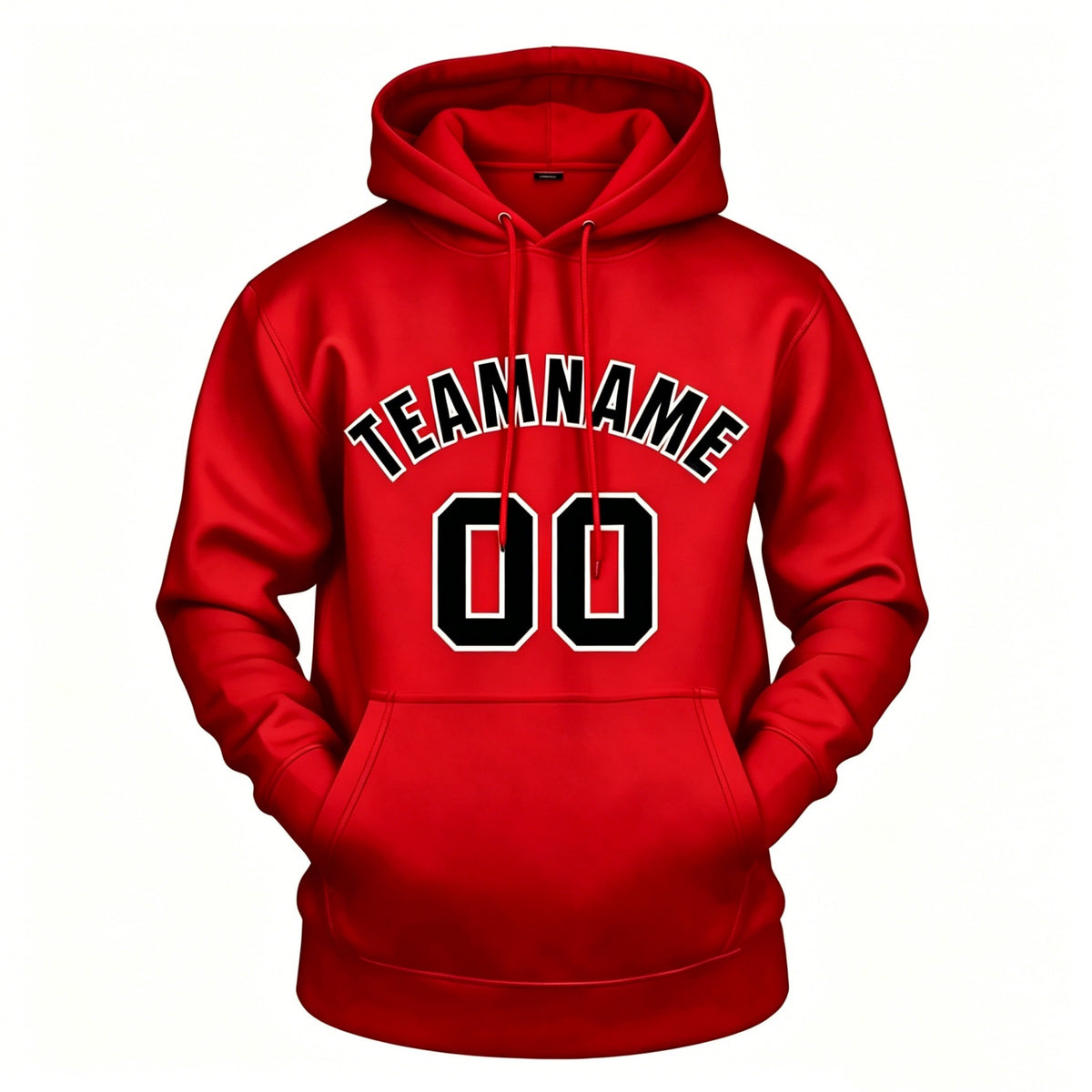 Custom Red & Black Hoodie | Personalized Name & Number Sports Pullover | Vosoli