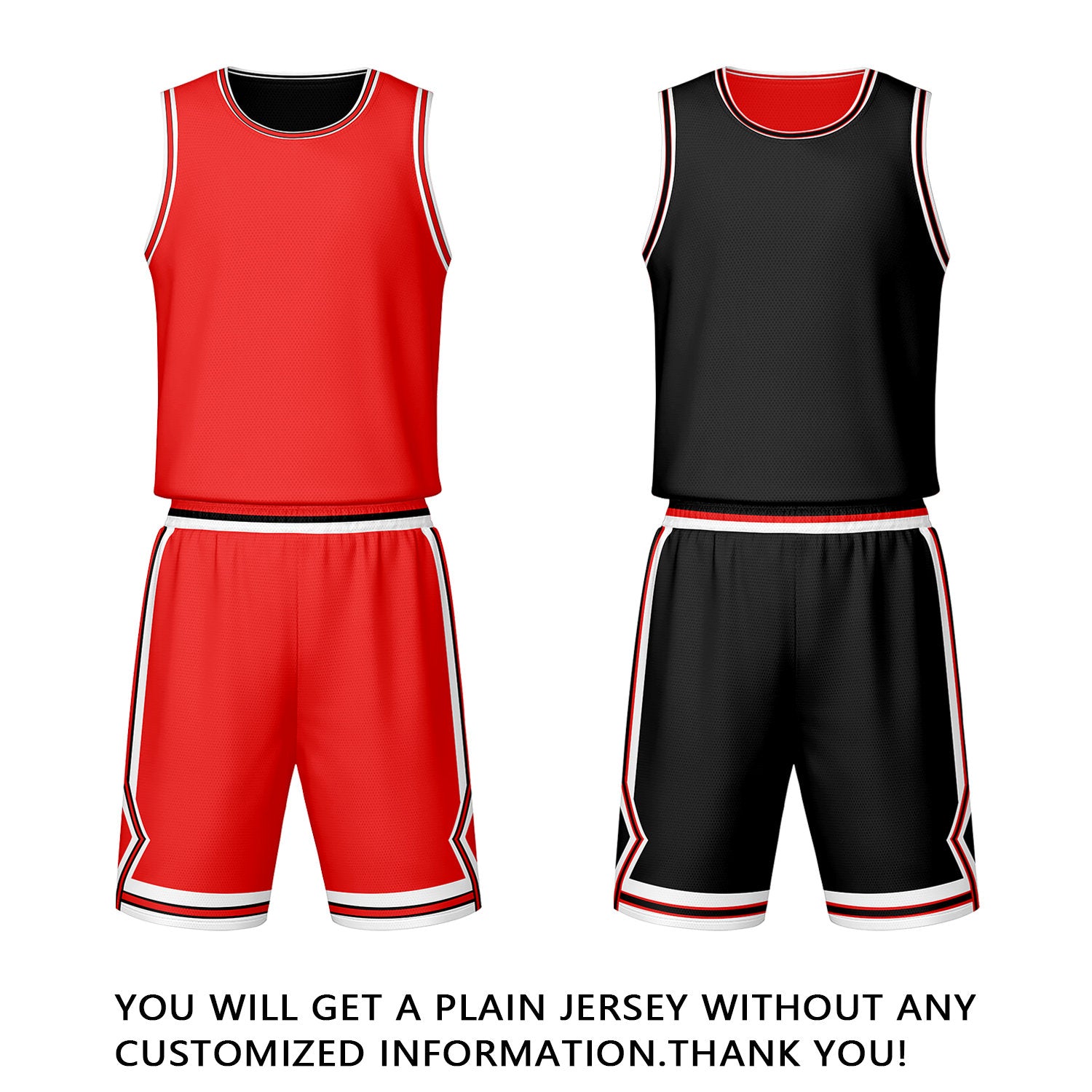 Custom Red Black Reversible Basketball Jersey Set | Personalized Name Number Mesh Sports Uniform