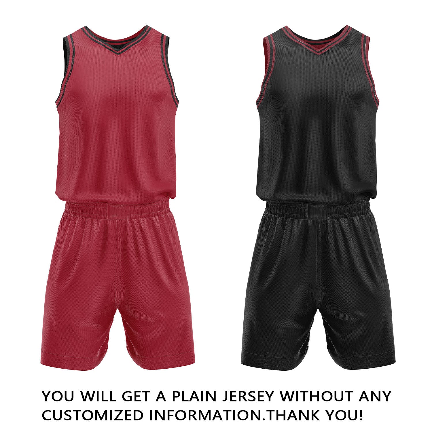 Custom Red & Black Reversible Basketball Jersey Shorts Set | Personalized Full Team Uniform