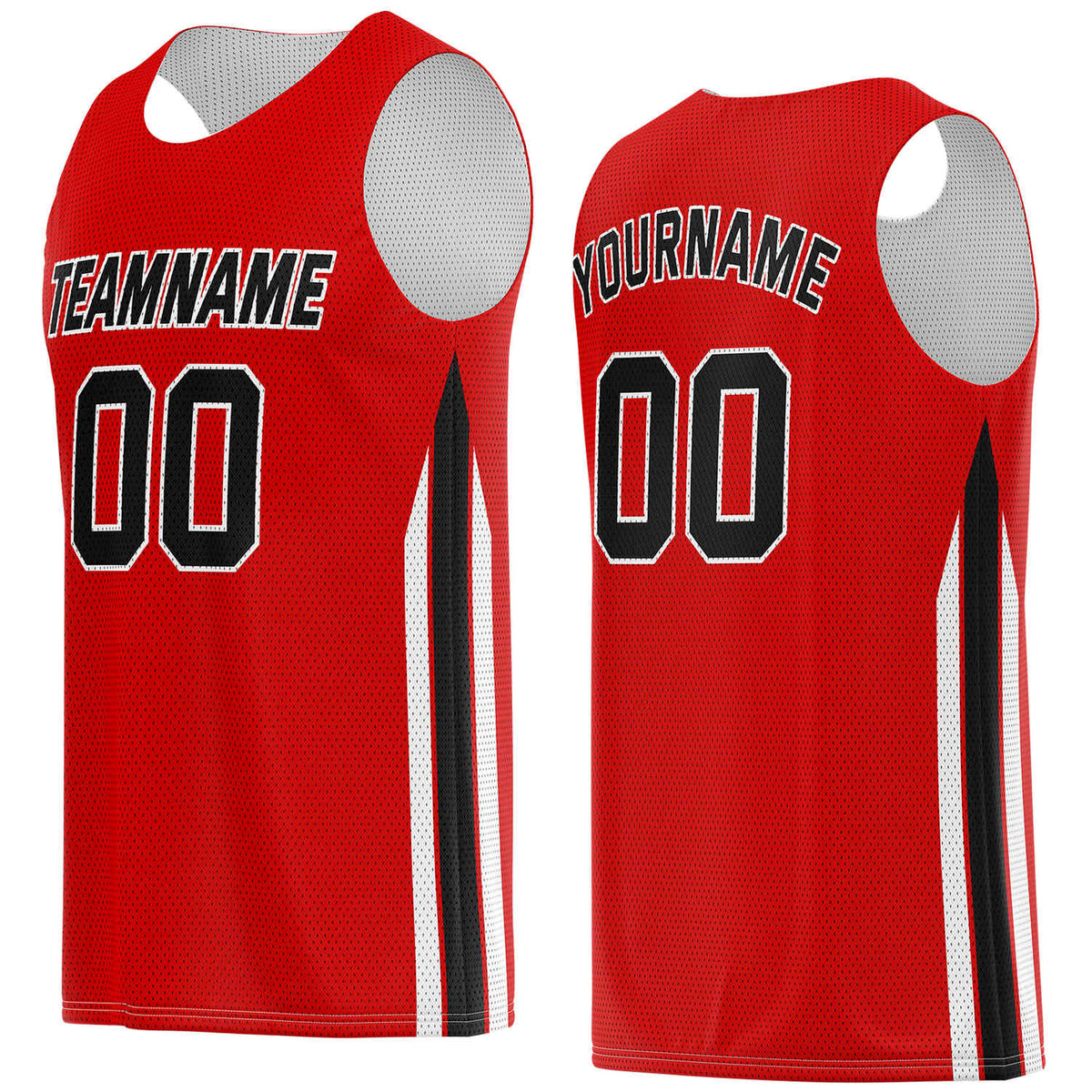 Custom Red &amp; Black Basketball Jersey | Personalized Team Kit - Vosoli