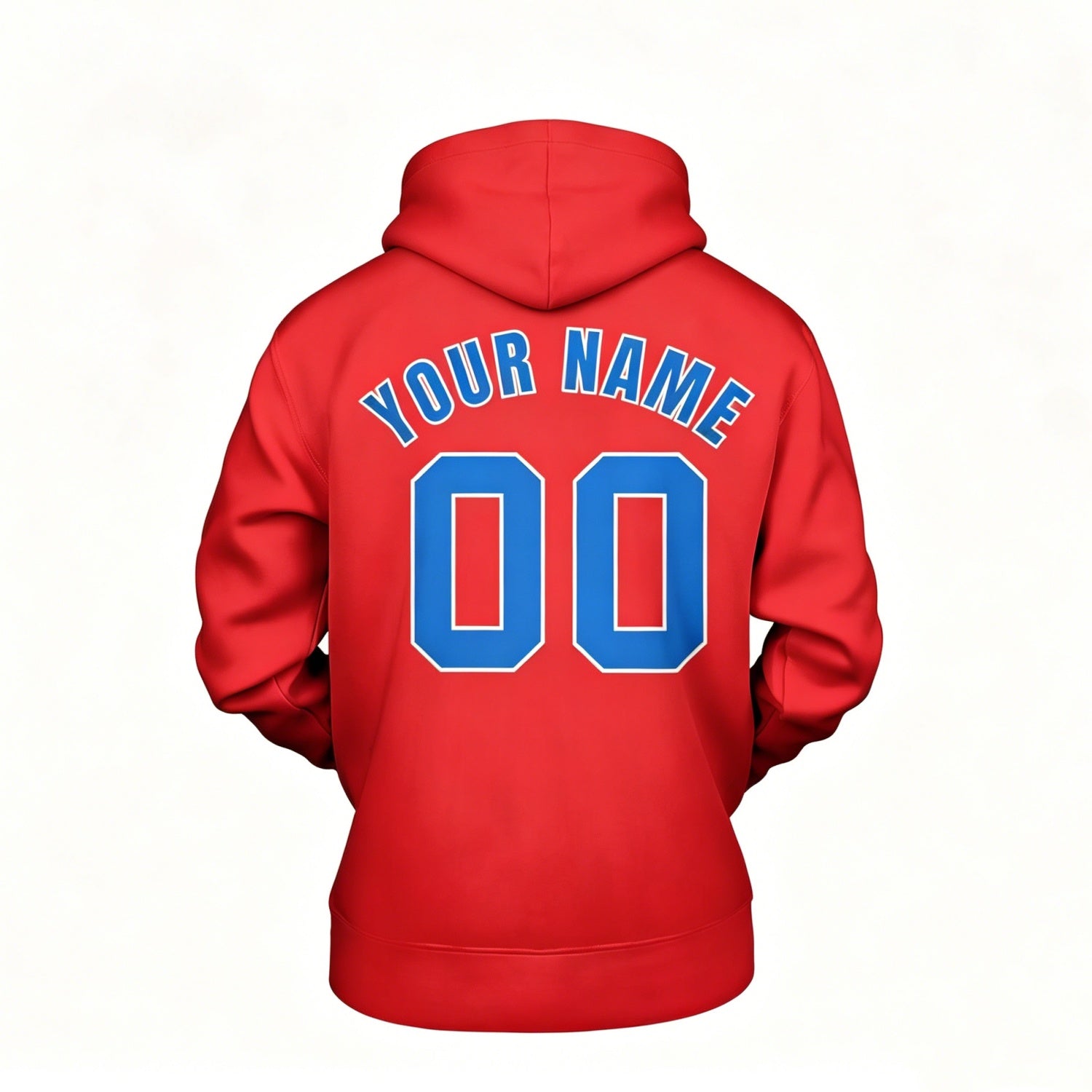 Custom Red & Blue Hoodie | Personalized Name & Number Sports Pullover | Vosoli