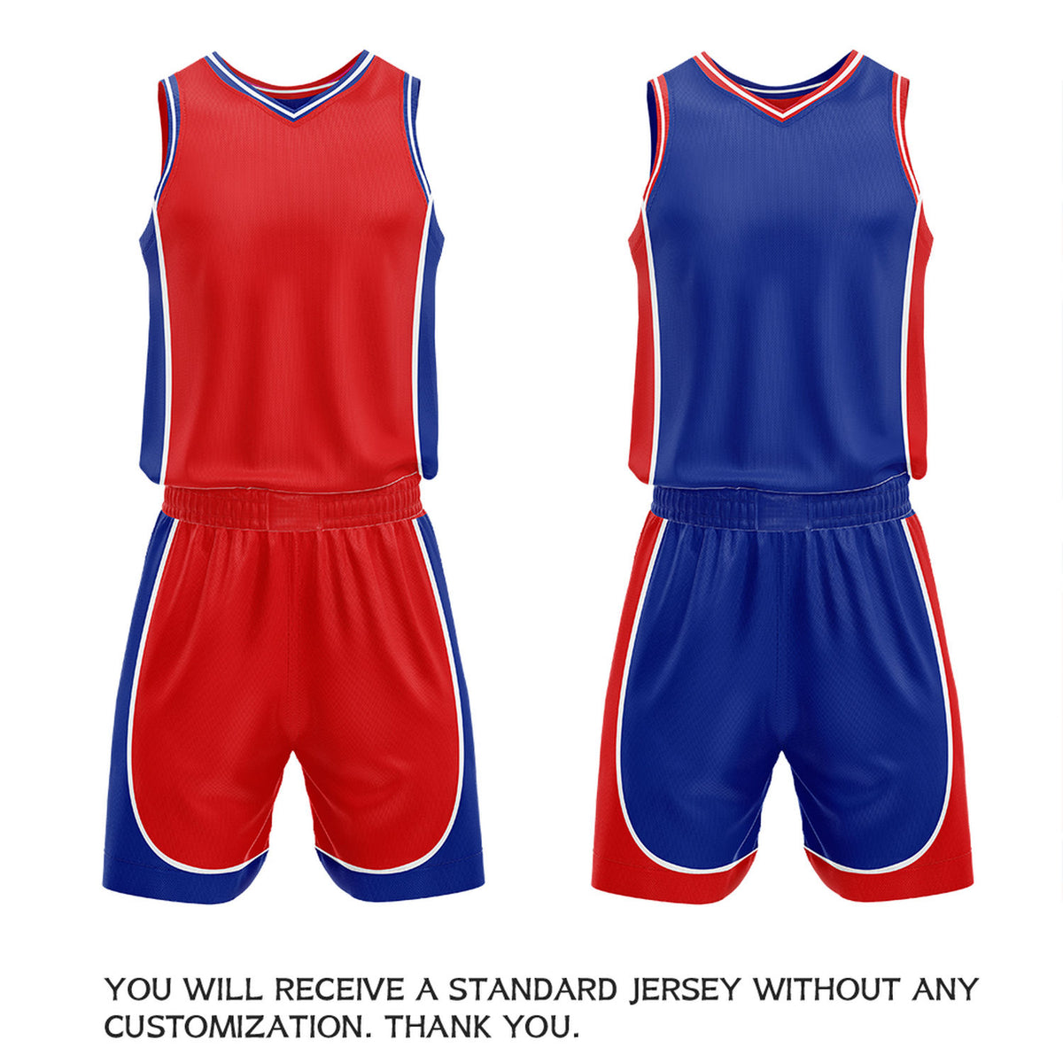 Custom Red & Blue Reversible Basketball Uniform Set | Personalized Name Number Sports Jersey Shorts Kit