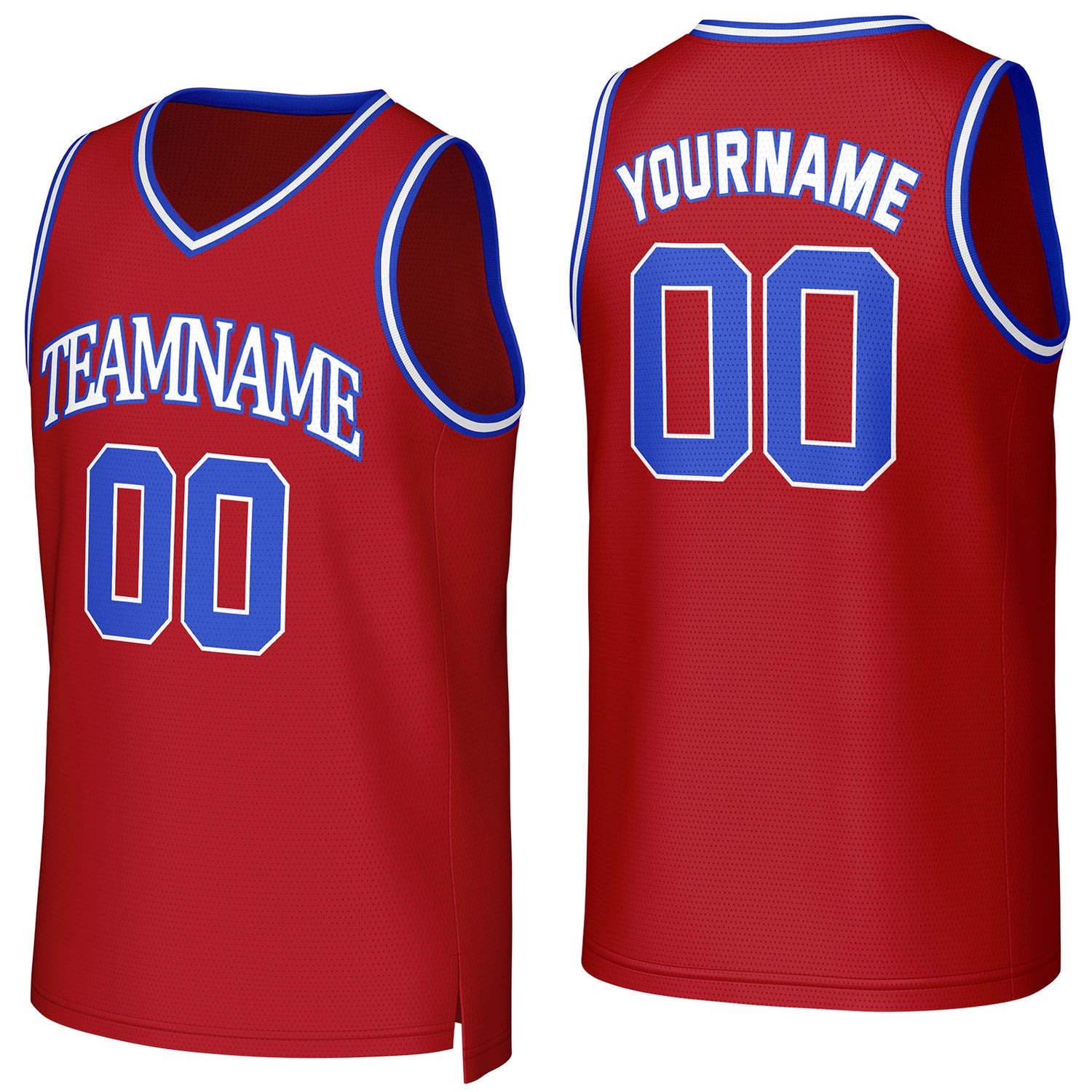 Custom red basketball jersey with logo, personalized name & number, team uniform for men women youth game practice - Vosoli