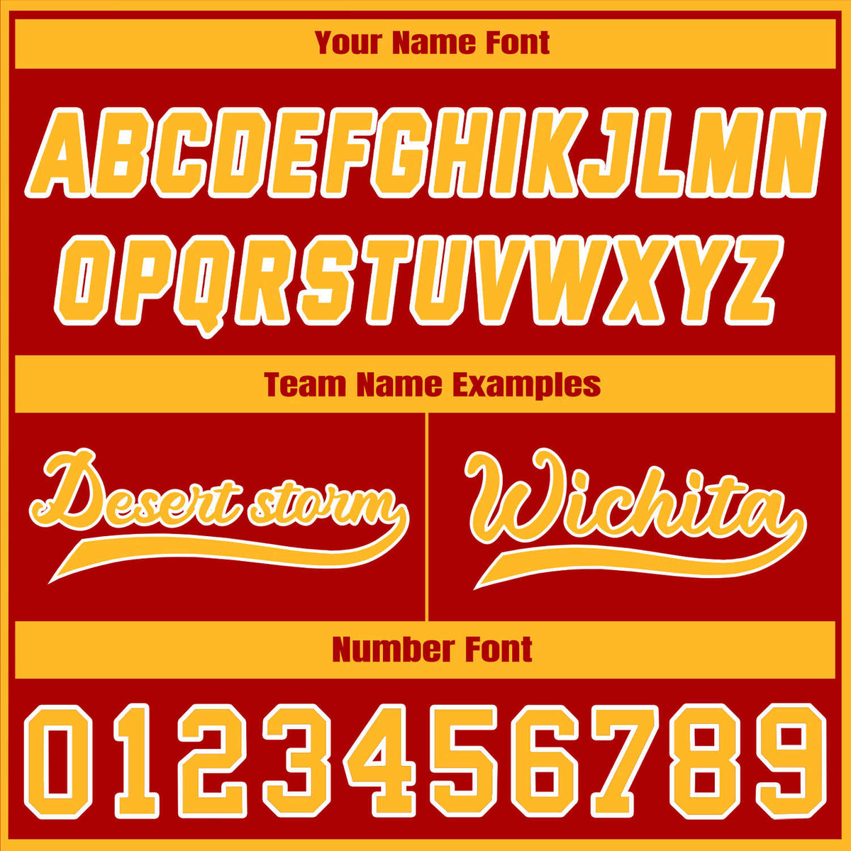 Custom Red & Gold Contrast Sleeve Varsity Baseball Jacket | Personalized Team Name & Number