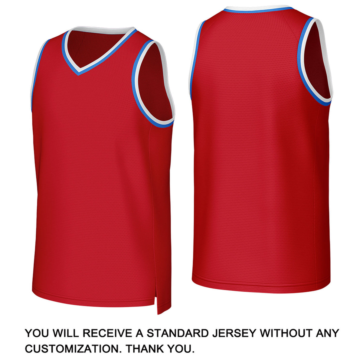 Custom Red & Light Blue Mesh Basketball Jersey | Personalized Team Uniform