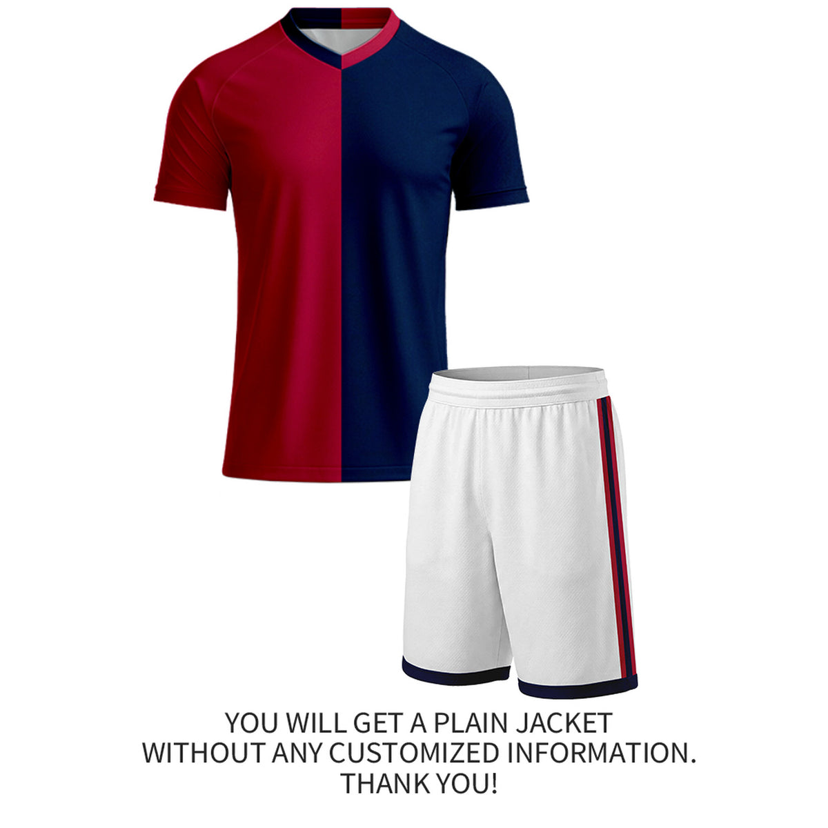 Custom Red & Navy Split Soccer Uniform Set | Personalized Jersey & Shorts for Adult & Youth