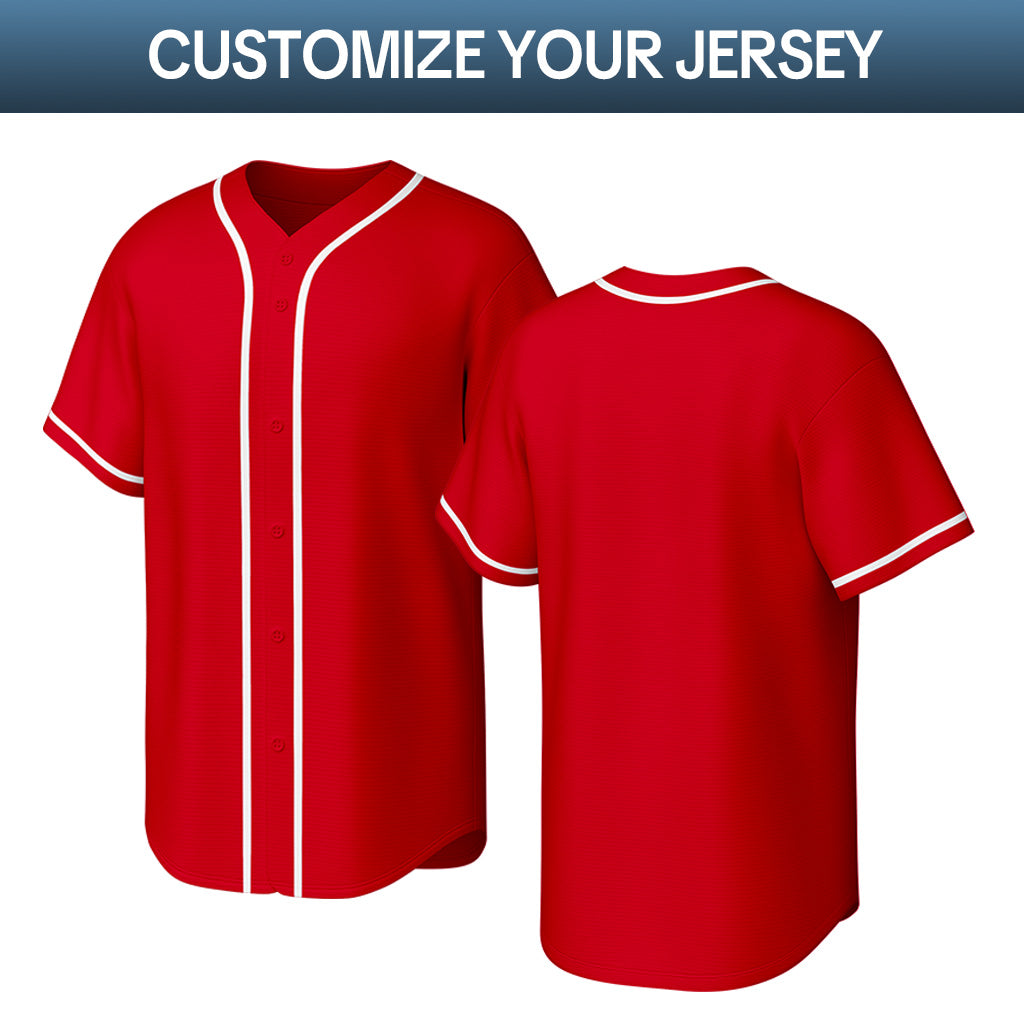 Custom Stitched Baseball Jersey Red White | Personalized Name & Number | Team Uniform