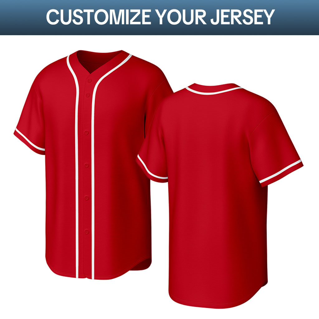 Custom Stitched Baseball Jersey Red White | Personalized Name & Number | Team Uniform