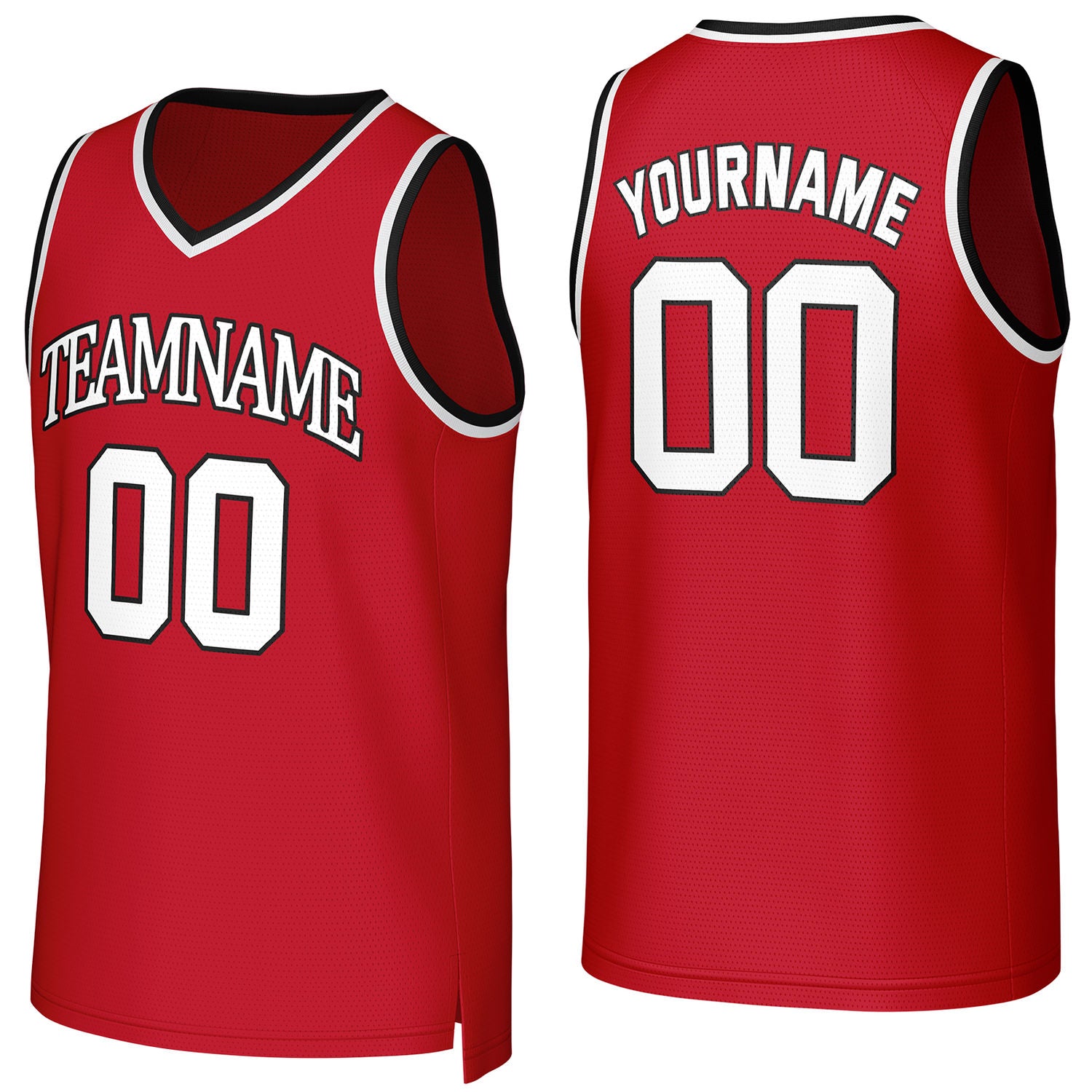 Custom red mesh basketball jersey with logo, personalized name & number, team uniform for men women youth game practice - Vosoli