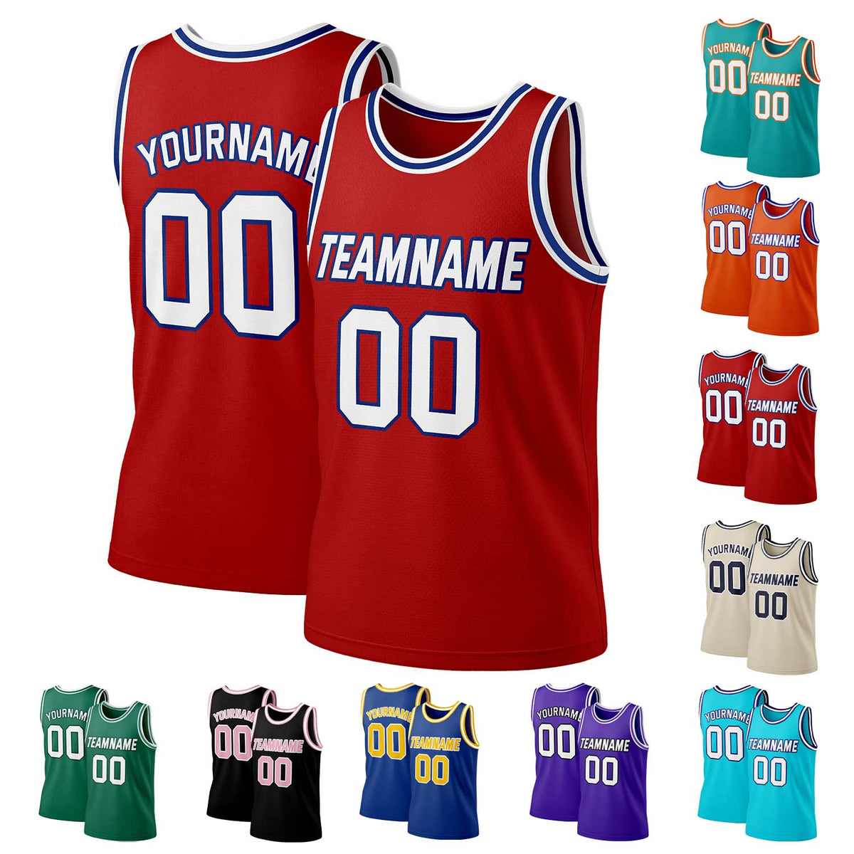 Custom Red & White Mesh Basketball Jersey | Personalized Team Uniform