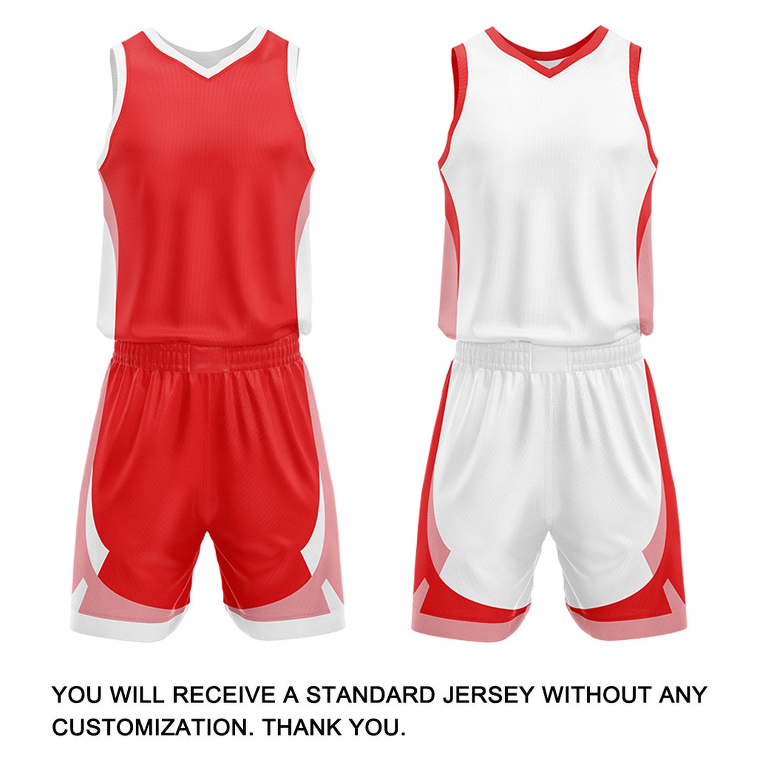 Custom Red White Reversible Basketball Jersey Set | Personalized Name Number Mesh Sports Uniform