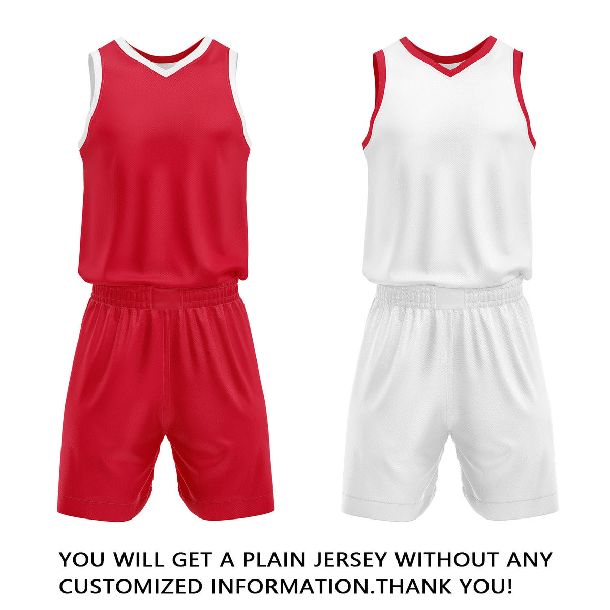 Custom Red & White Reversible Basketball Jersey Shorts Set | Personalized Full Team Uniform