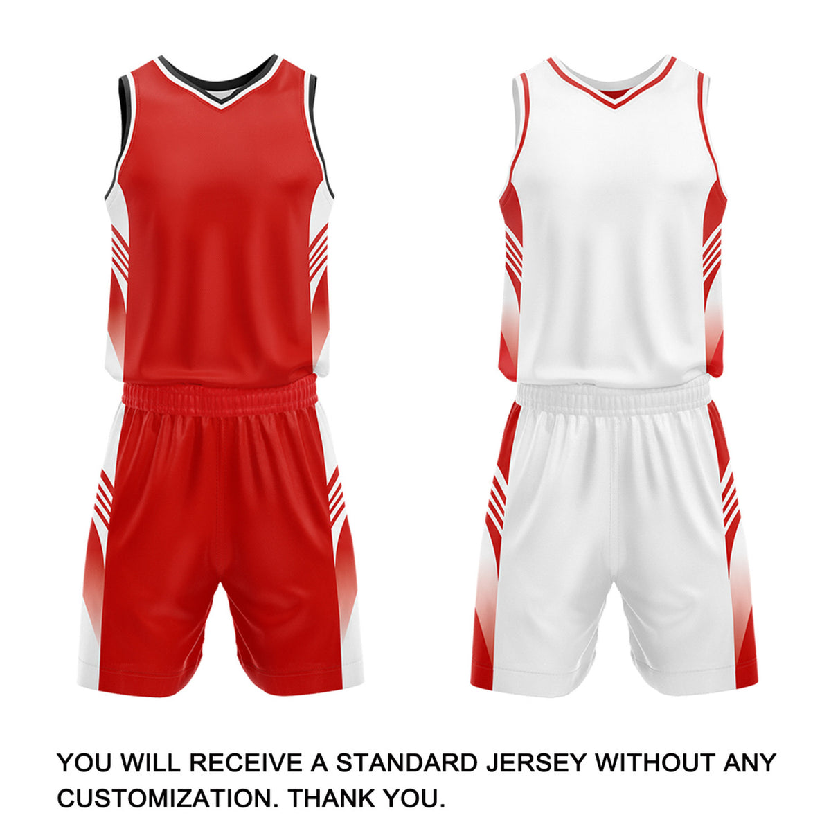 Custom Red & White Reversible Basketball Uniform Set | Personalized Team Jersey Kit