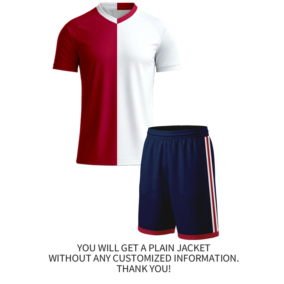 Custom Red & White Split Soccer Uniform Set | Personalized Jersey & Shorts for Adult & Youth