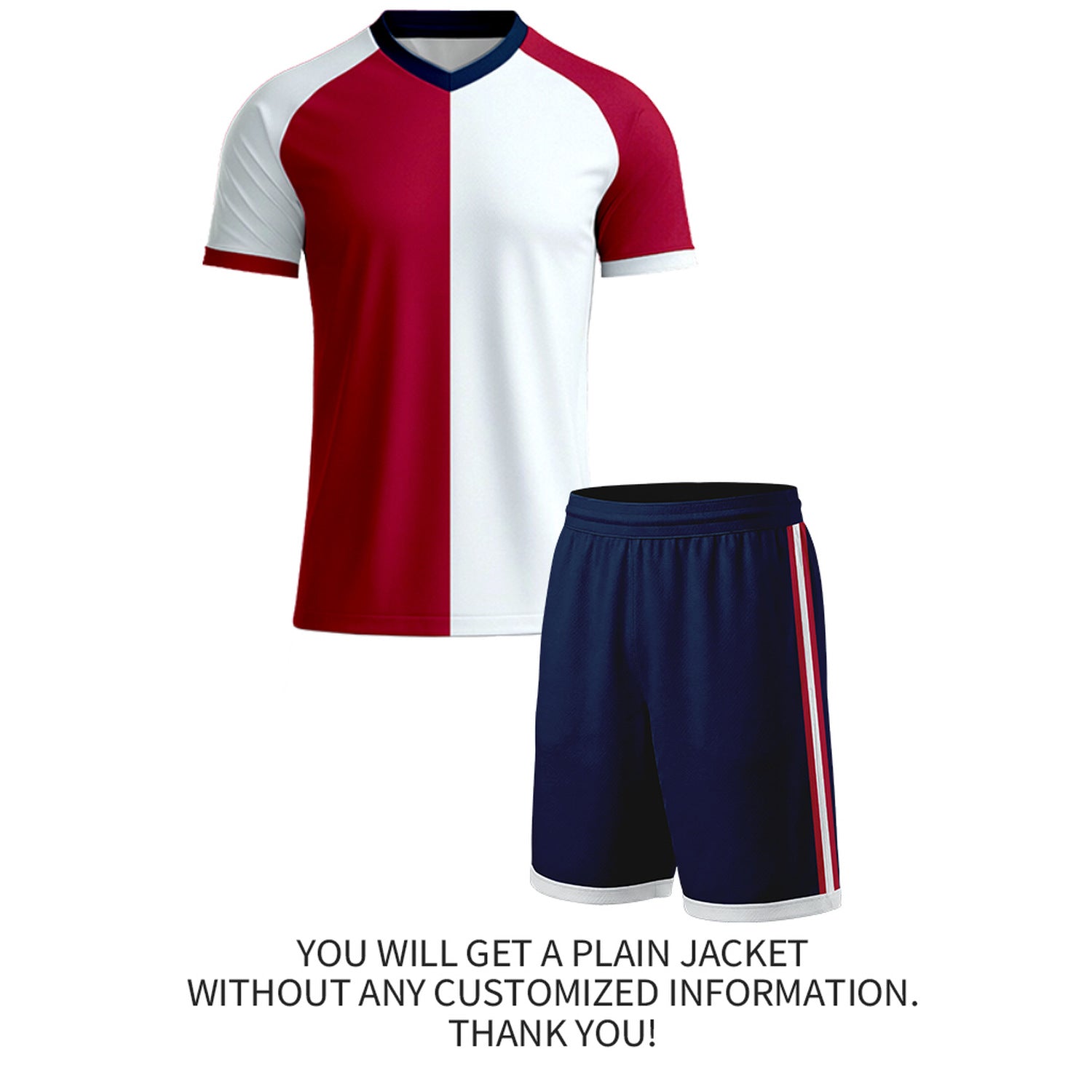 Custom Red & White Split Soccer Kit Set | Personalized Jersey & Shorts for Youth & Adult