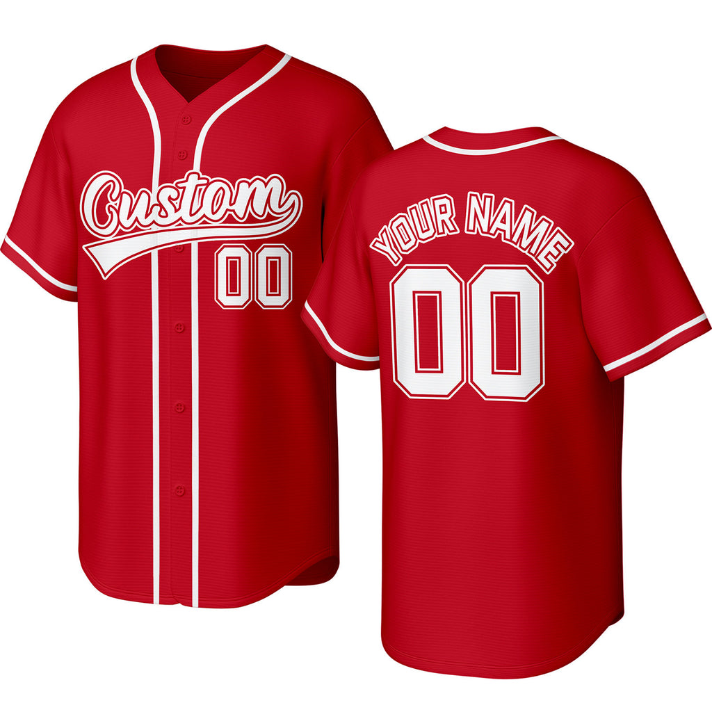 Custom Stitched Red Baseball Jersey | Personalized Team Uniform
