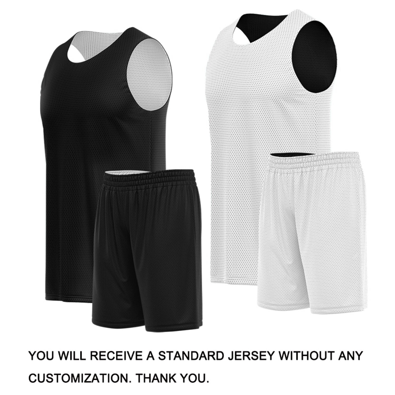 Custom Black & White Double Sided Basketball Uniform Set | Breathable Mesh Tank Top and Shorts