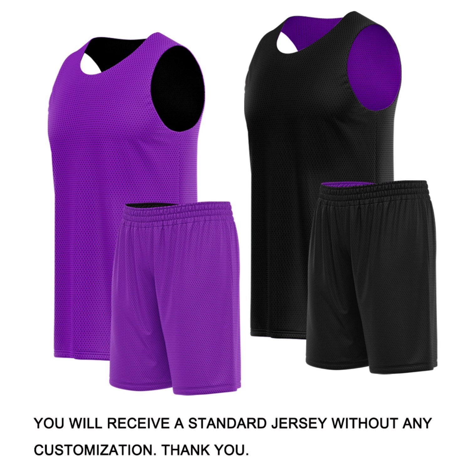 Custom Purple & Black Reversible Basketball Uniform Set | Breathable Mesh Tank Top and Shorts