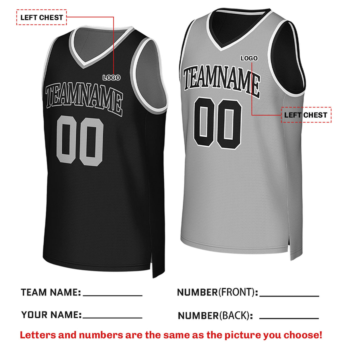 Custom Reversible Black & Gray Mesh Basketball Jersey | Personalized Team Jersey | Vosoli