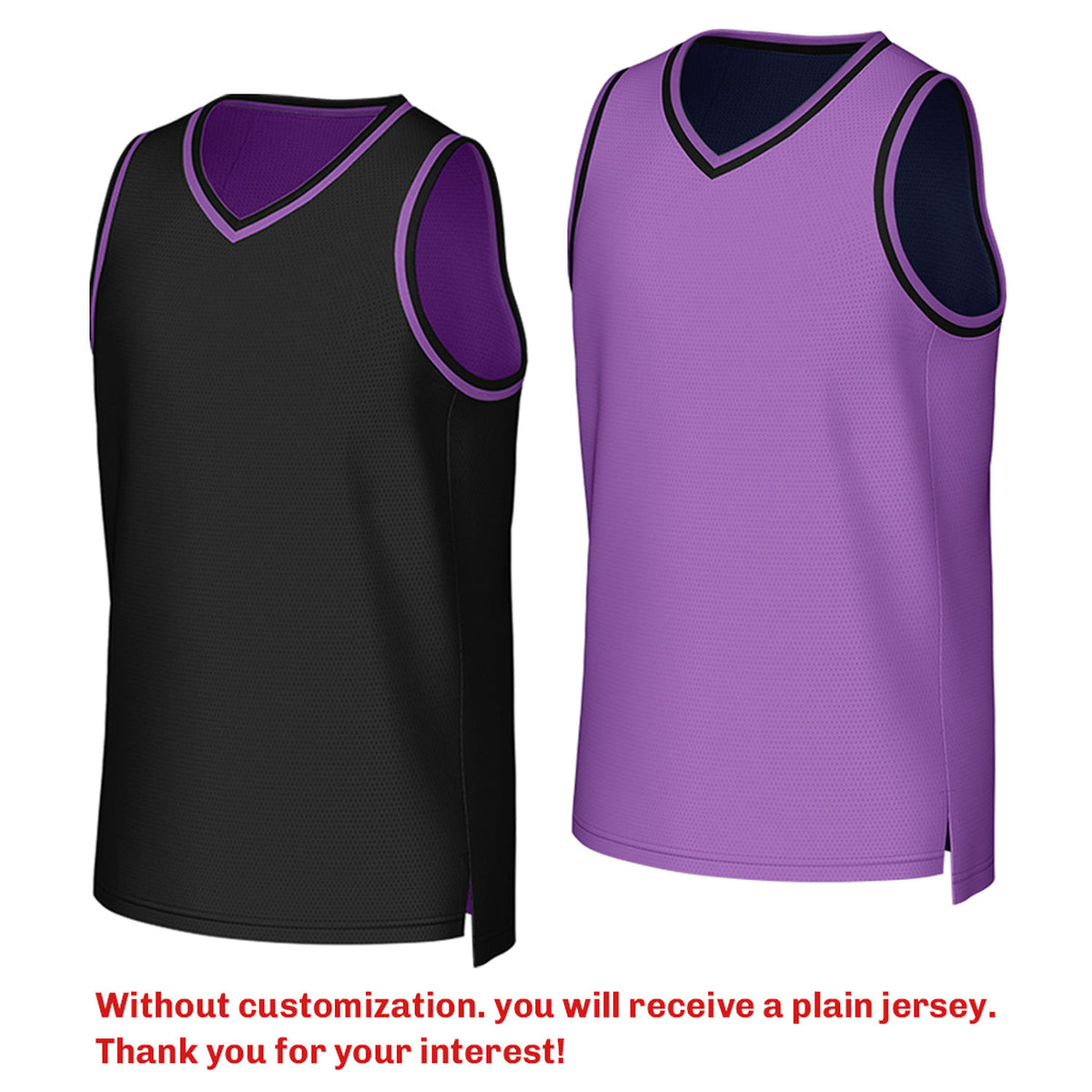 Custom Reversible Black & Light Purple Mesh Basketball Jersey | Personalized Team Jersey | Vosoli