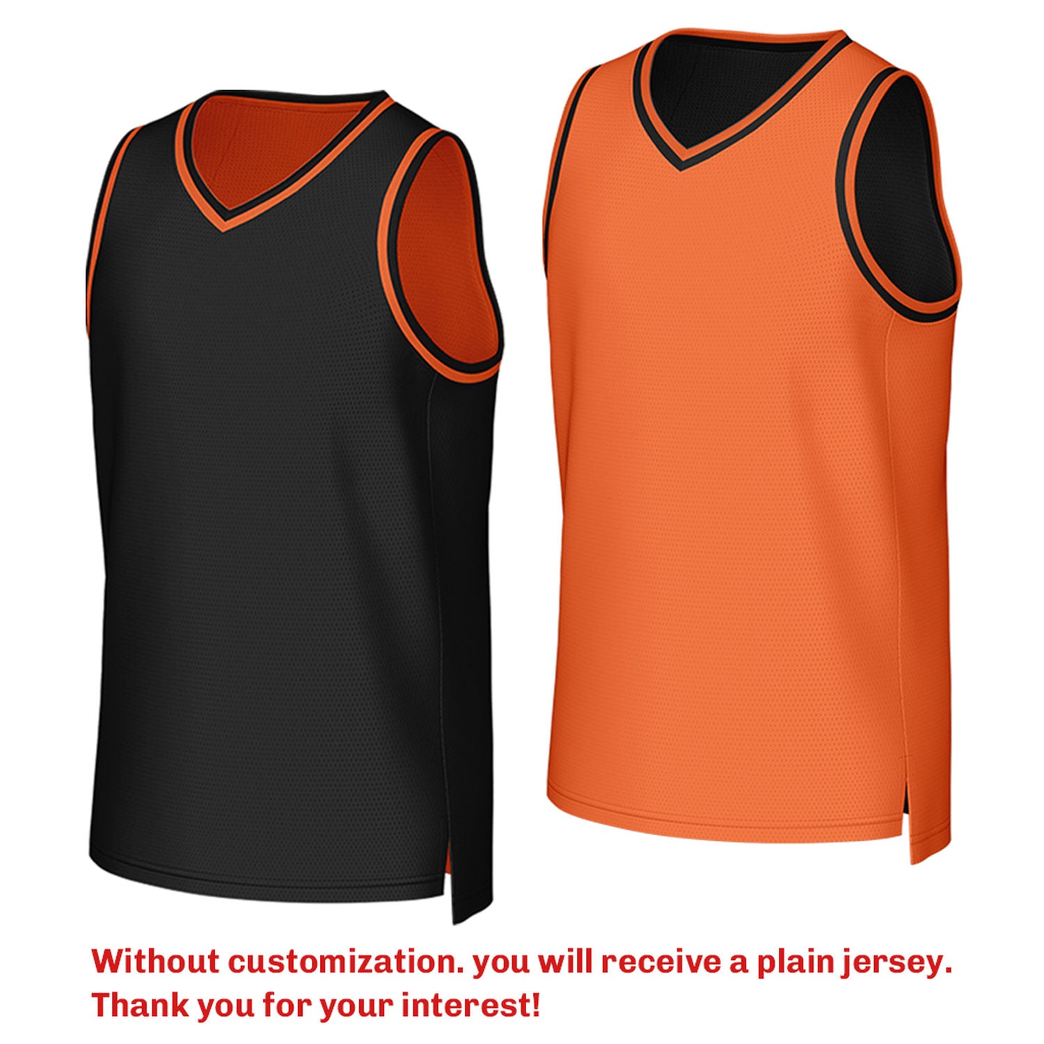 Custom reversible black orange basketball jersey, personalized team name number Logo breathable Mesh sports top for men women youth game practice - Vosoli