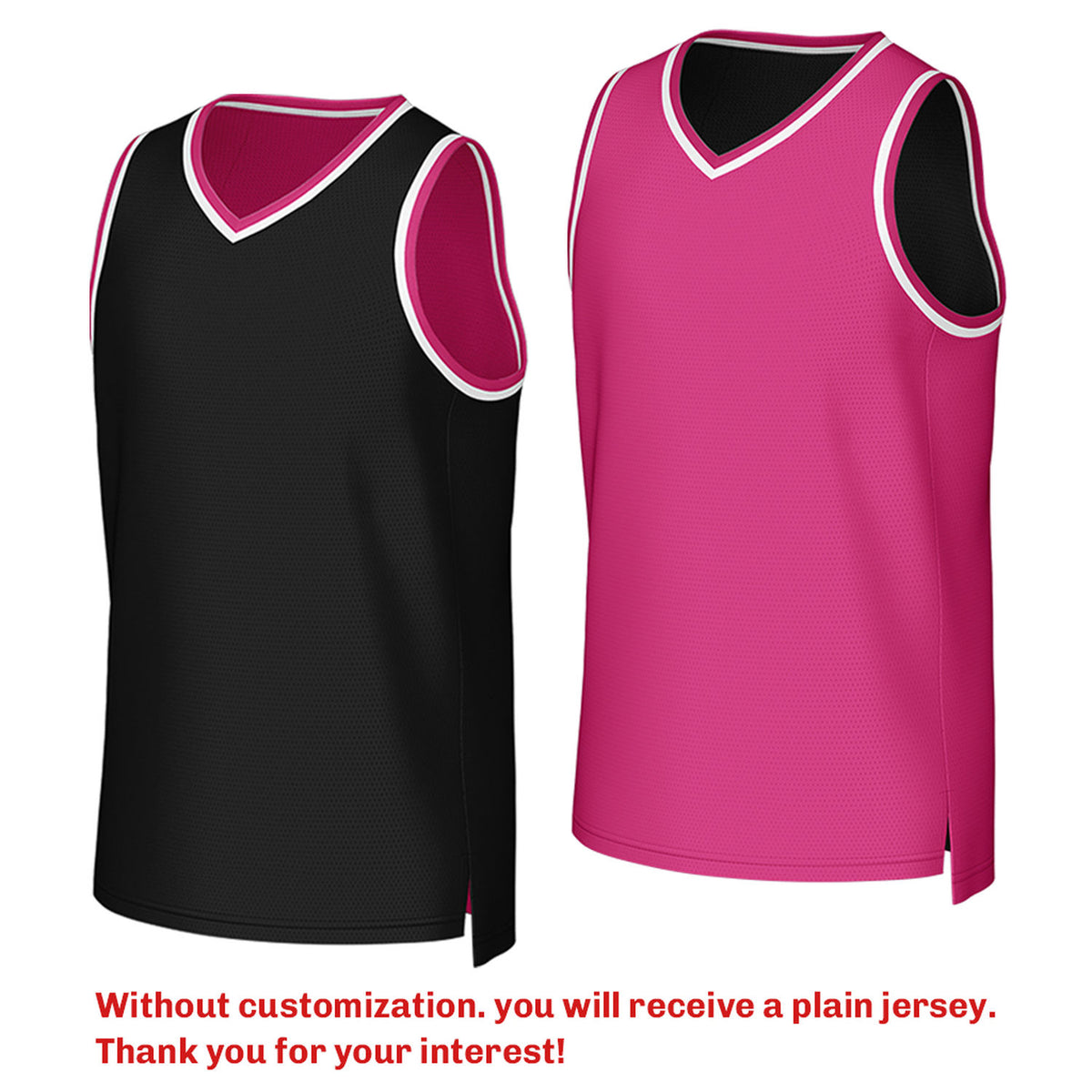 Custom Reversible Black & Pink Mesh Basketball Jersey | Personalized Team Jersey | Vosoli