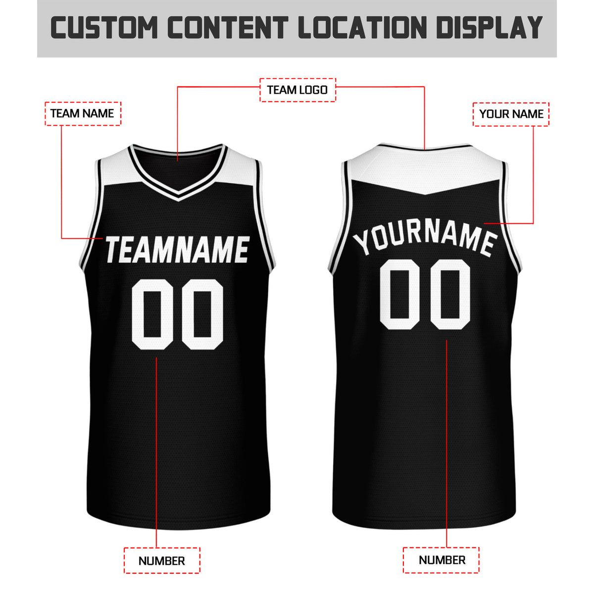 Custom Reversible Black & White Split Mesh Basketball Jersey | Personalized Team Jersey | Vosoli