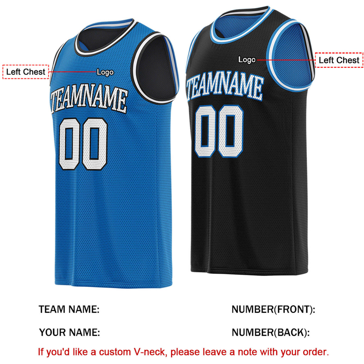 Custom Reversible Blue & Black Basketball Jersey | Personalized for Team Sports - Vosoli