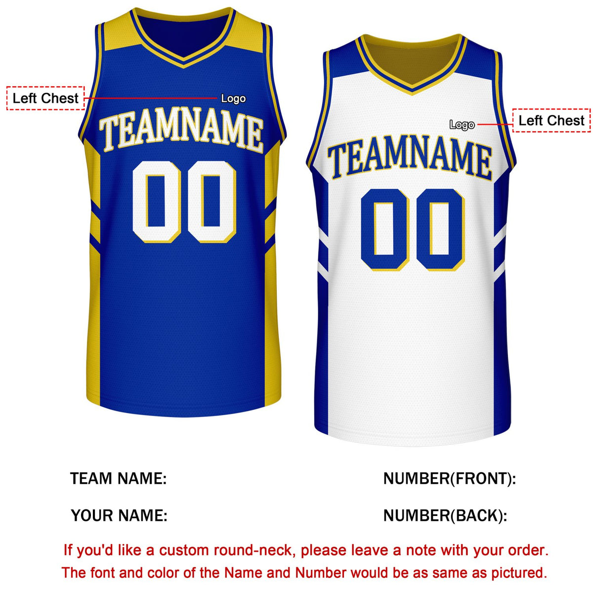 Custom Reversible Blue White Basketball Jersey | Personalized Team Jersey | Vosoli