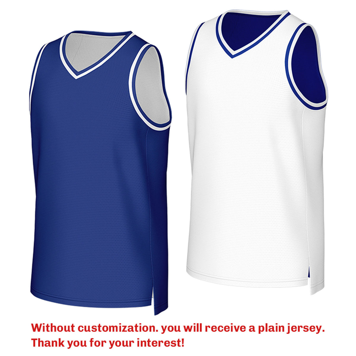 Custom Reversible Blue & White Mesh Basketball Jersey | Personalized Team Jersey | Vosoli