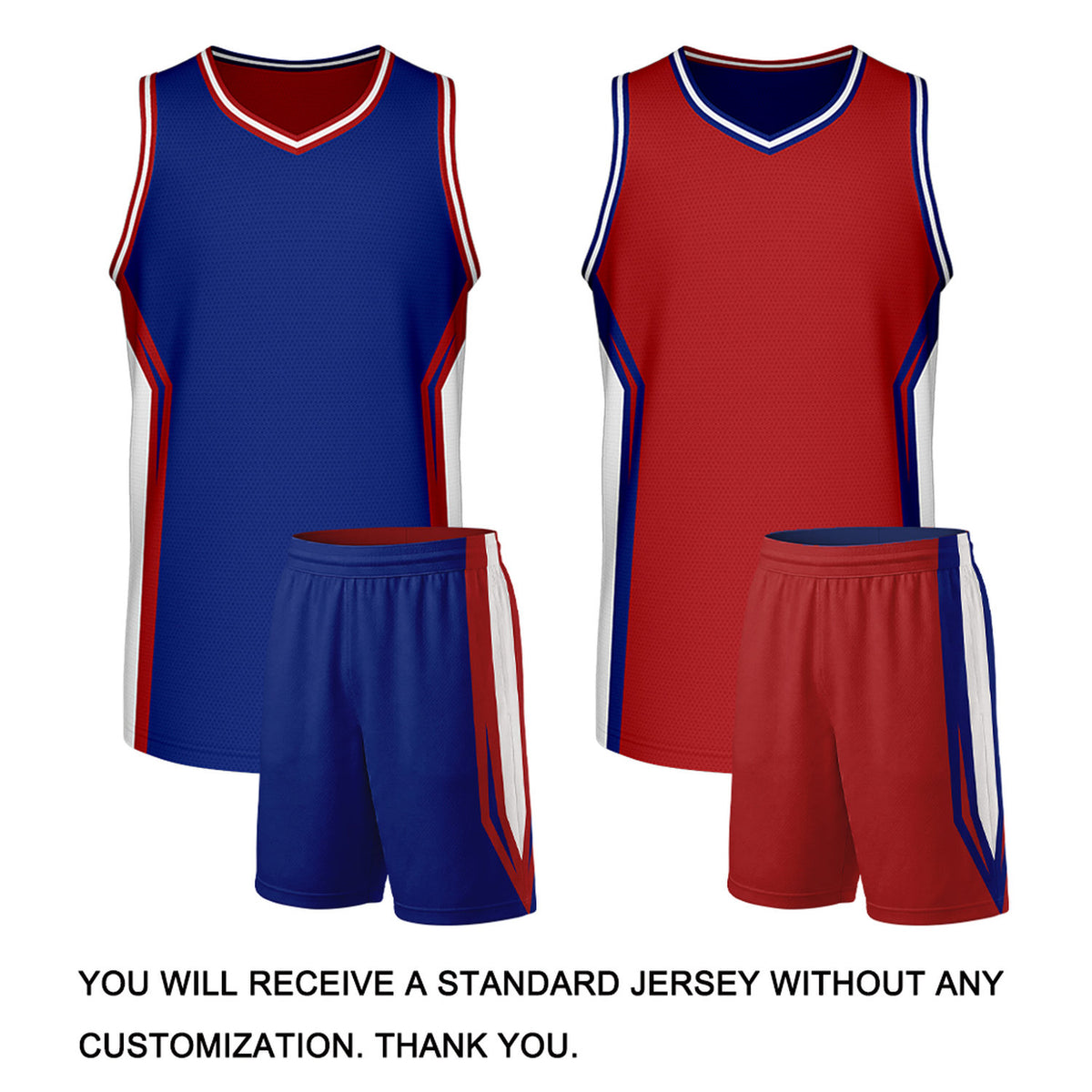 Custom Royal Blue & Red Two Sided Basketball Uniform Set | Personalized Team Uniforms for Adult & Youth