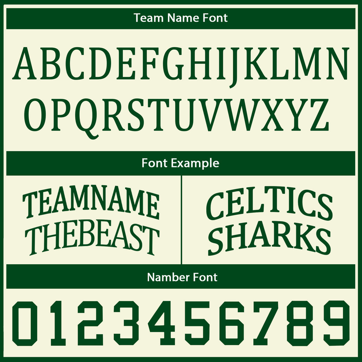 Custom Reversible Cream Dark Green Basketball Uniform Set | Team Name & Number - Vosoli