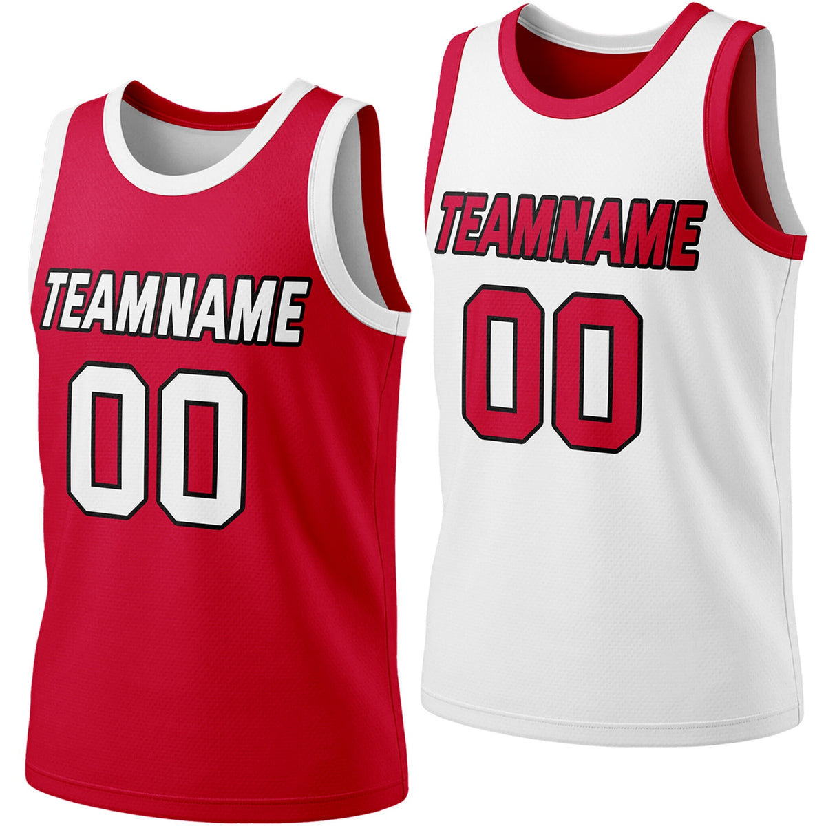 Custom reversible crimson &amp; white basketball jersey, personalized team name number logo, breathable mesh fabric sports top for men women youth Adult game practice - Vosoli