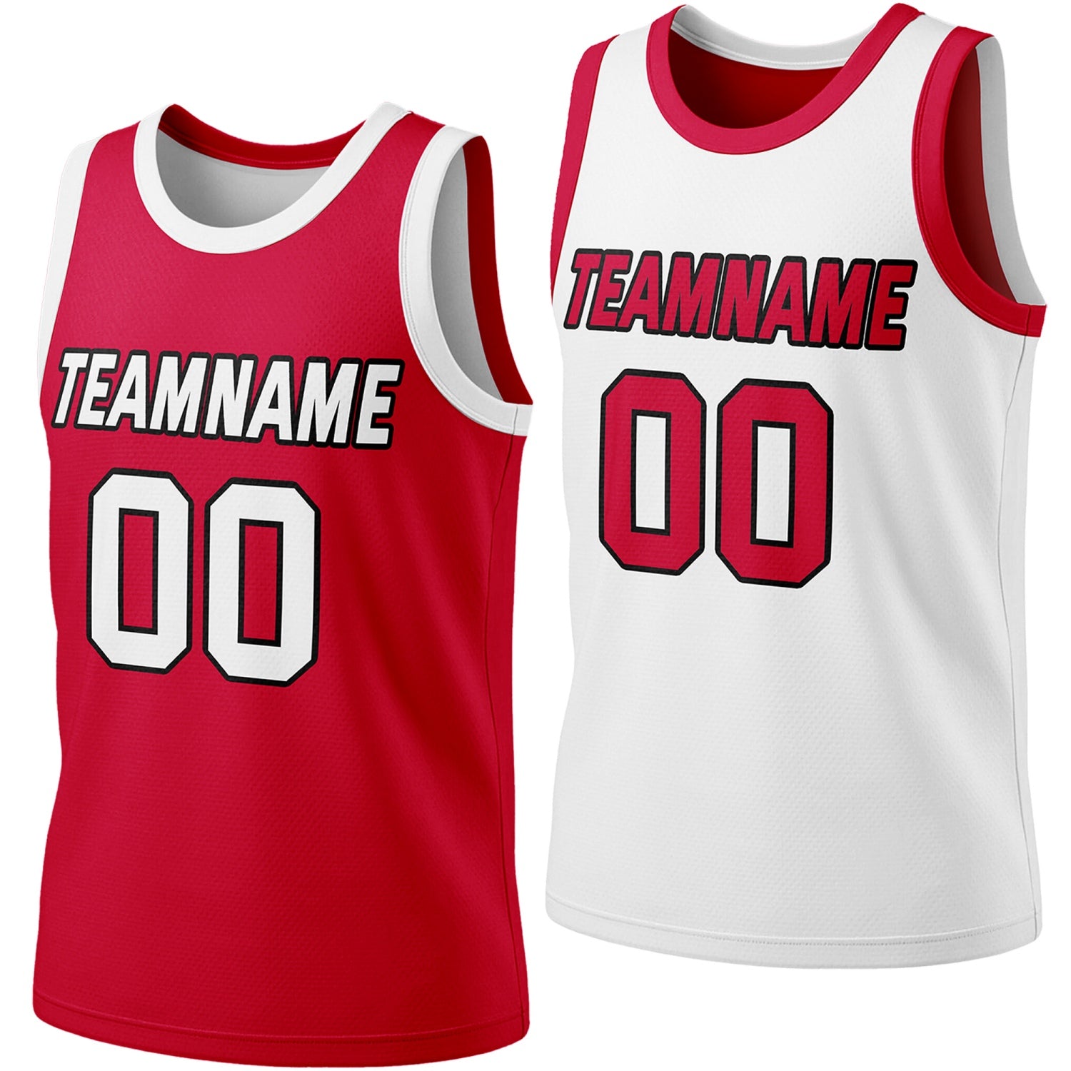 Custom reversible crimson & white basketball jersey, personalized team name number logo, breathable mesh fabric sports top for men women youth Adult game practice - Vosoli
