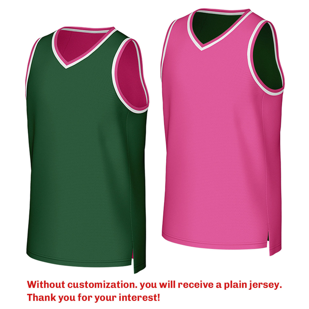 Custom Reversible Green & Pink Mesh Basketball Jersey | Personalized Team Jersey | Vosoli