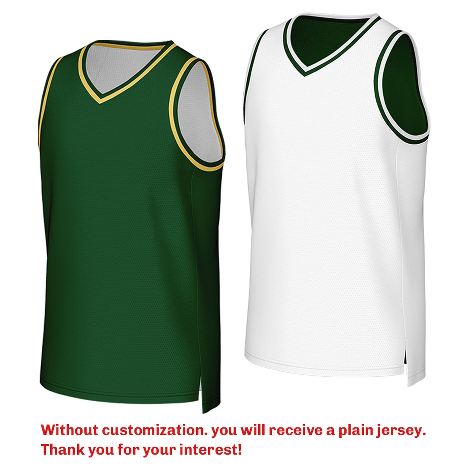 Custom reversible green white basketball jersey, personalized team name number Logo breathable Mesh sports top for men women youth game practice - Vosoli