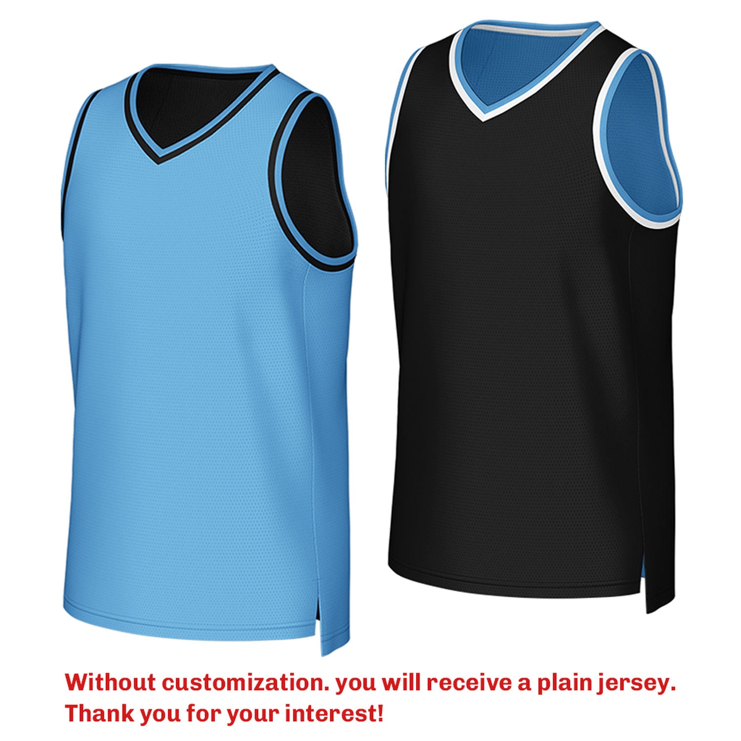 Custom Reversible Light Blue & Black Mesh Basketball Jersey | Personalized Team Jersey | Vosoli