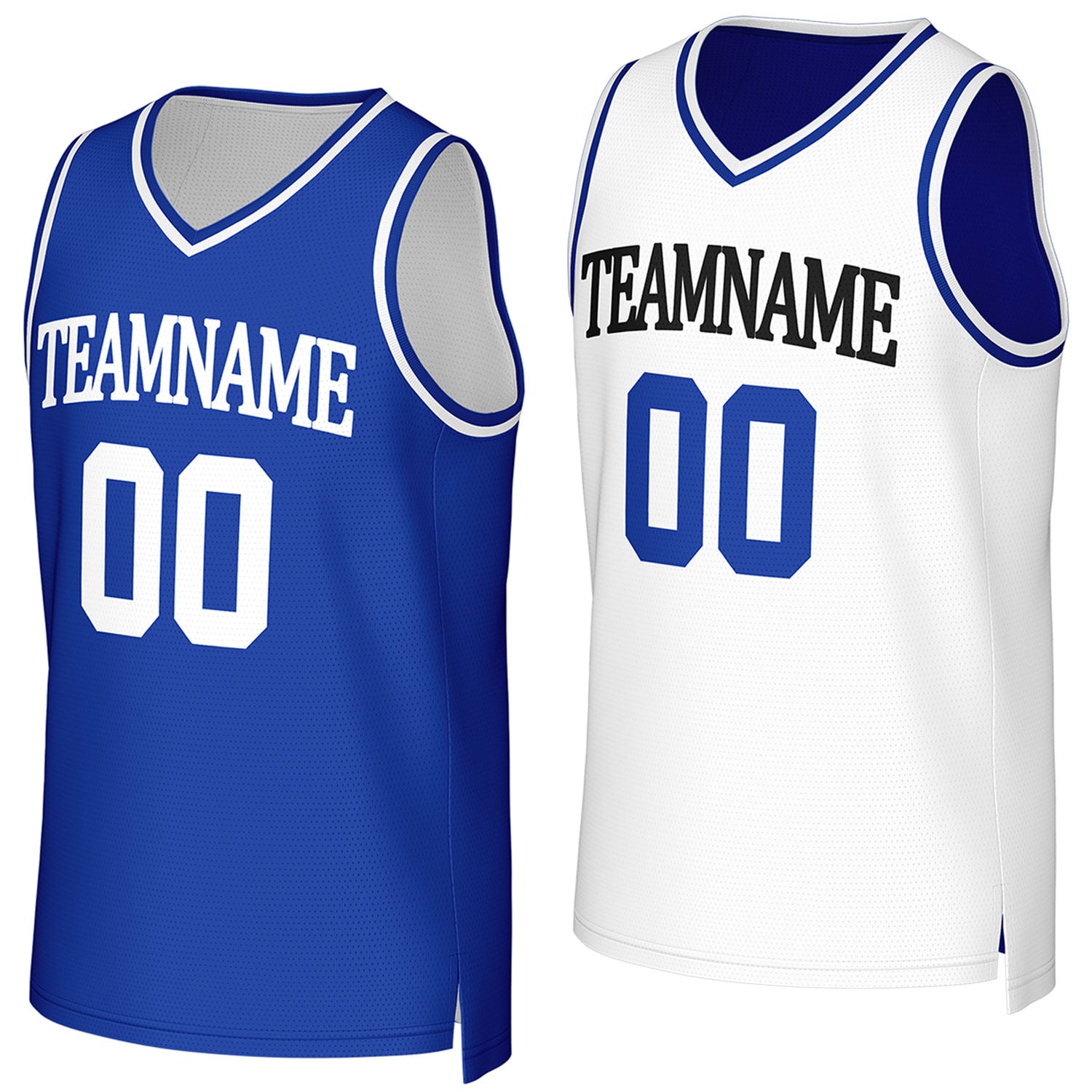 Custom reversible navy blue white basketball jersey, personalized team name number Logo breathable Mesh sports top for men women youth game practice - Vosoli