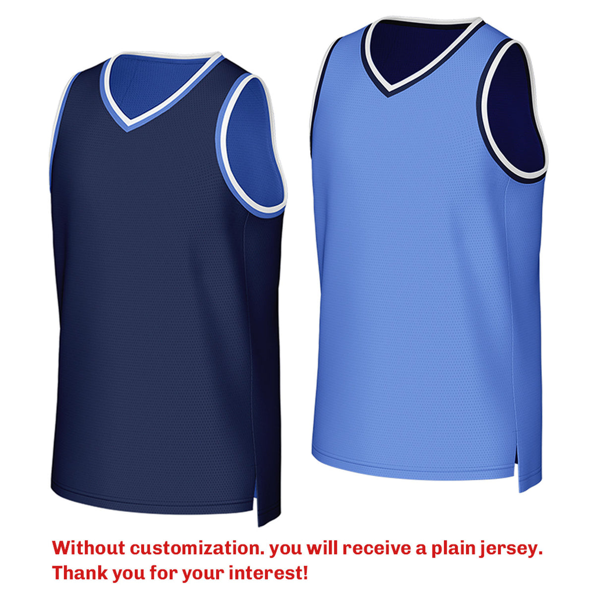 Custom Reversible Navy & Light Blue Mesh Basketball Jersey | Personalized Team Jersey | Vosoli