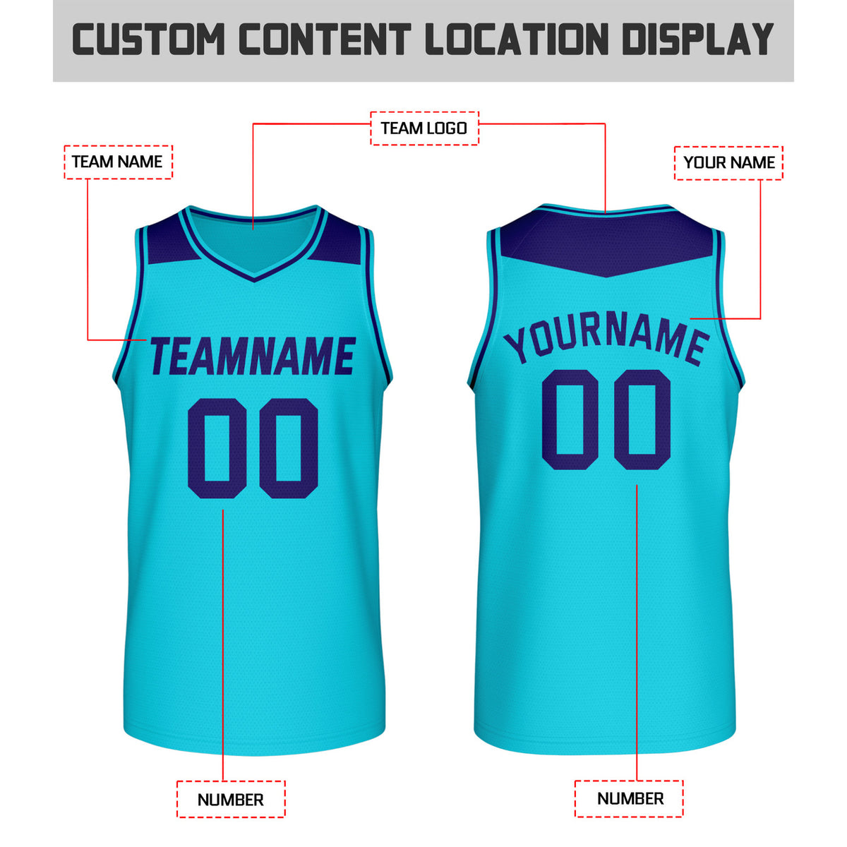 Custom Reversible Navy & Teal Mesh Basketball Jersey | Personalized Team Jersey | Vosoli